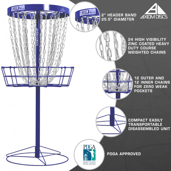 Axiom Pro | Colorful Portable Practice Disc Golf Basket