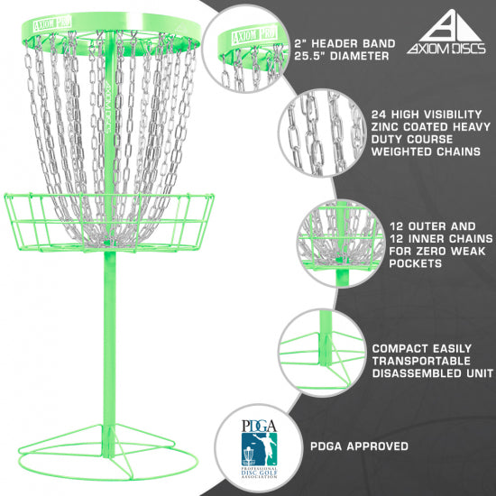 Axiom Pro | Colorful Portable Practice Disc Golf Basket
