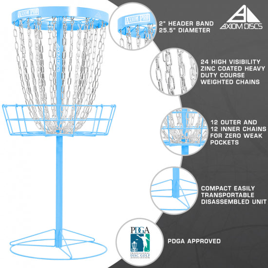 Axiom Pro | Colorful Portable Practice Disc Golf Basket