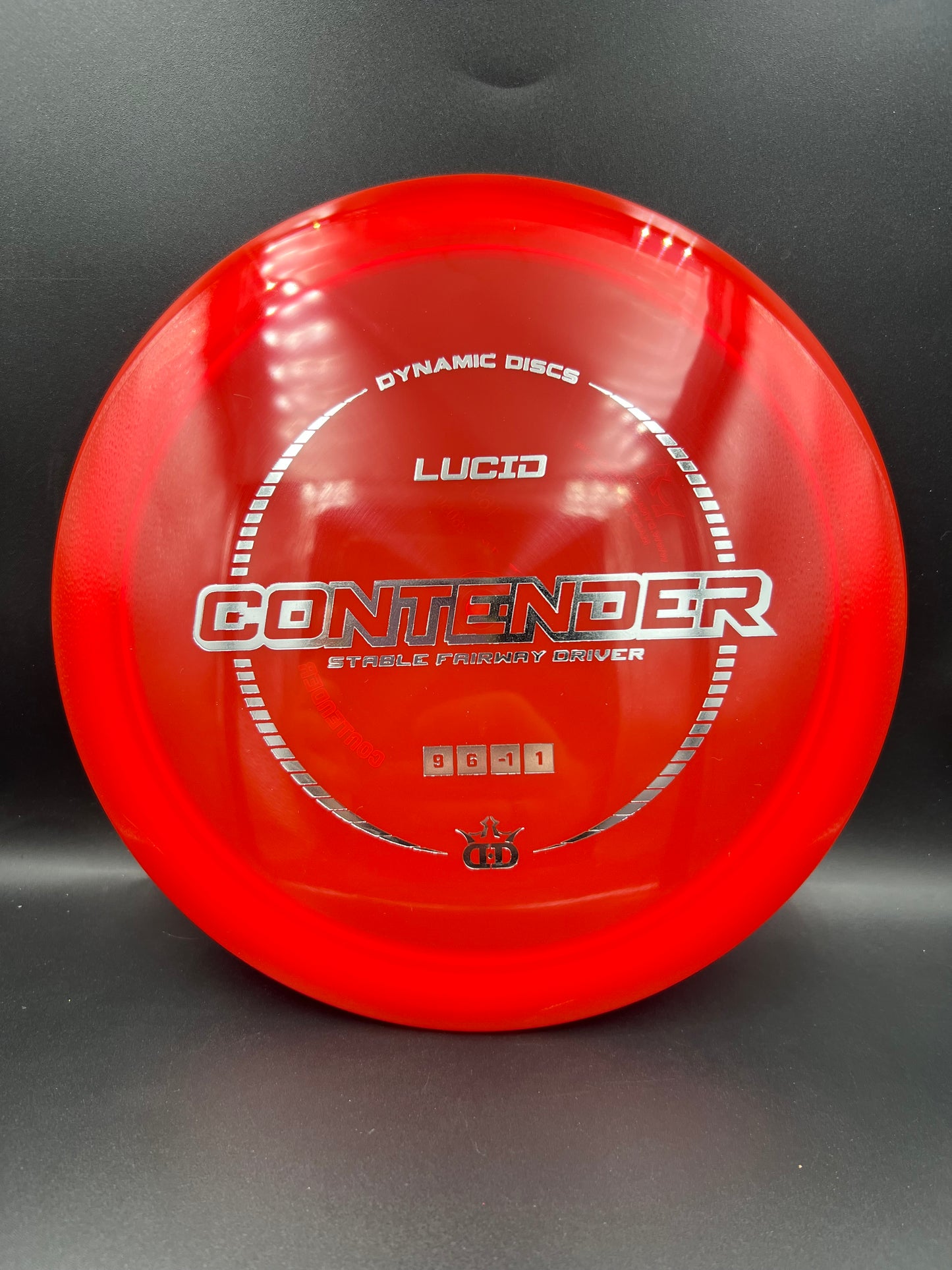 Dynamic Discs Lucid Contender Red Silver Stamp - 169g