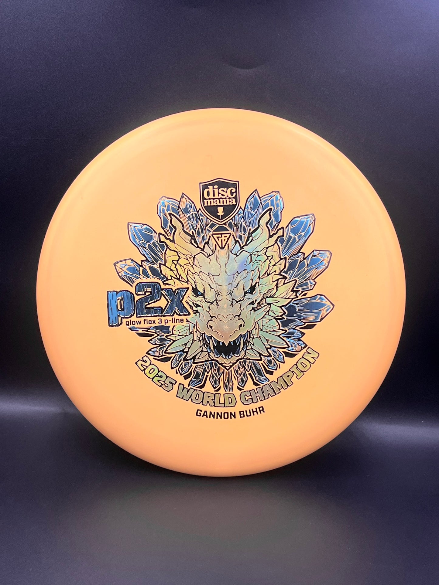 Discmania Gannon Buhr Glow Flex 3 P-Line P2x Triumph Series (2025 World Champion) Light Orange Blue Bronze Stamp - 174g