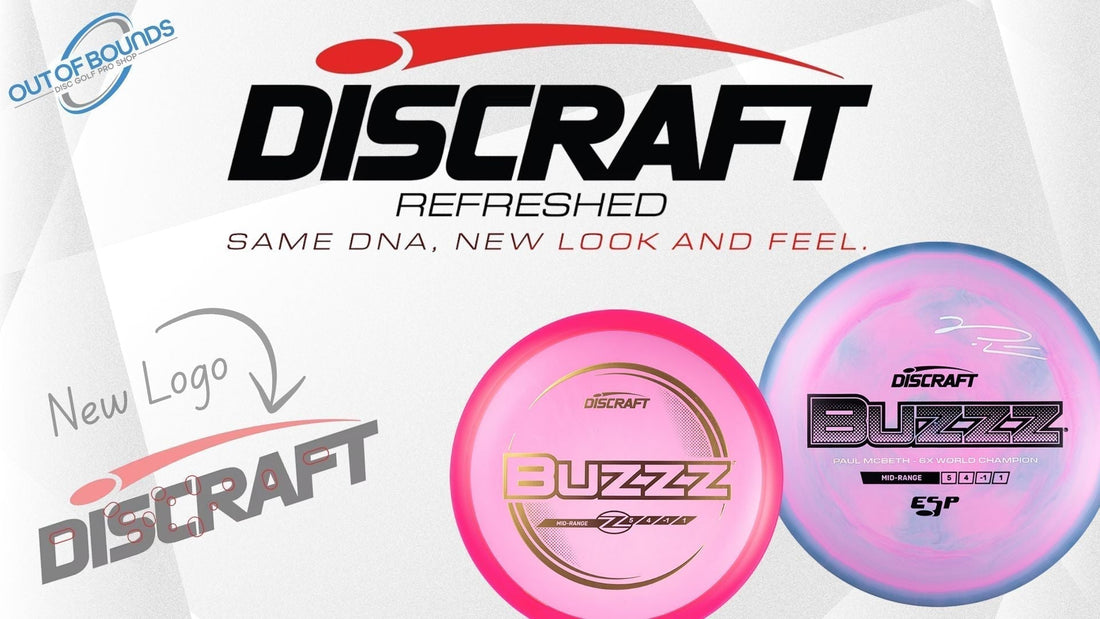 Promotional banner for the new Discraft Refresh launch featuring upgraded Z and ESP plastic discs.