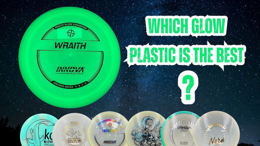 Real-world glow brightness comparison test of Discraft Mega Glow, Innova Proto Glow, and MVP Eclipse disc golf plastics.