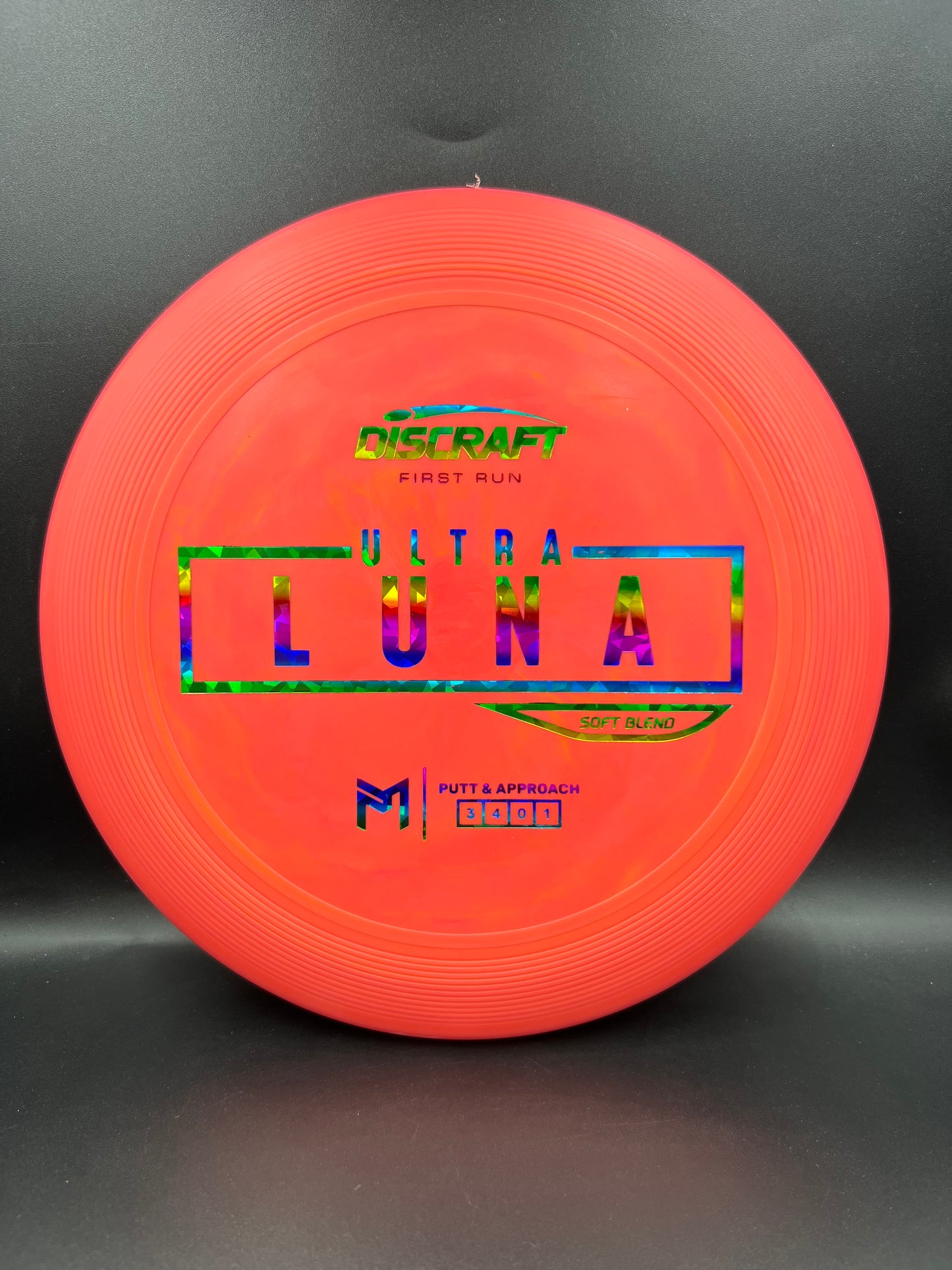 Discraft Paul McBeth First Run UltraLuna - Soft Putter Blend Peach Pink Rainbow - 166g
