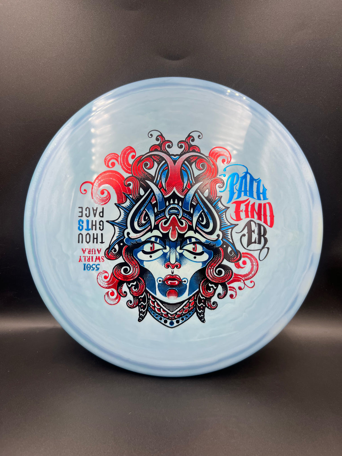 Thought Space 5501 Swirly Aura Pathfinder Light Blue Blue Red - 176g