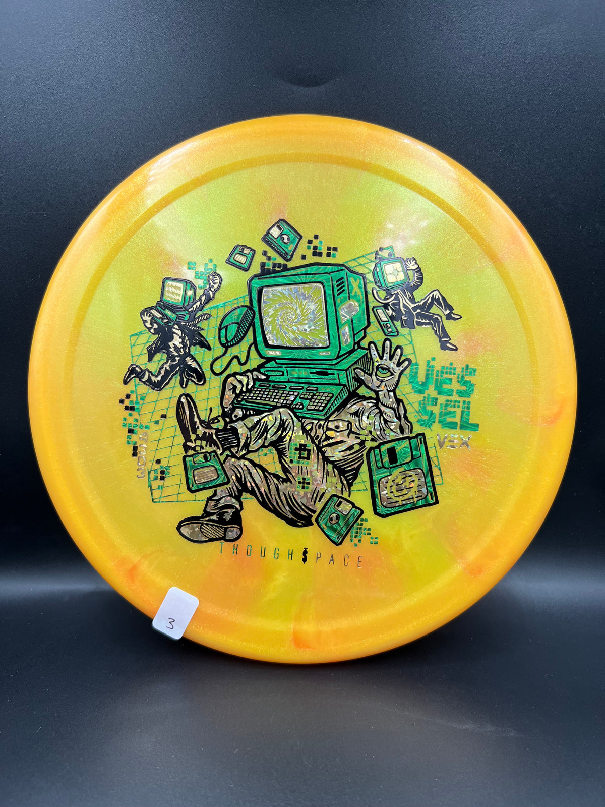 Thought Space Vex Vessel Light Orange Green Gold (3) - 172g