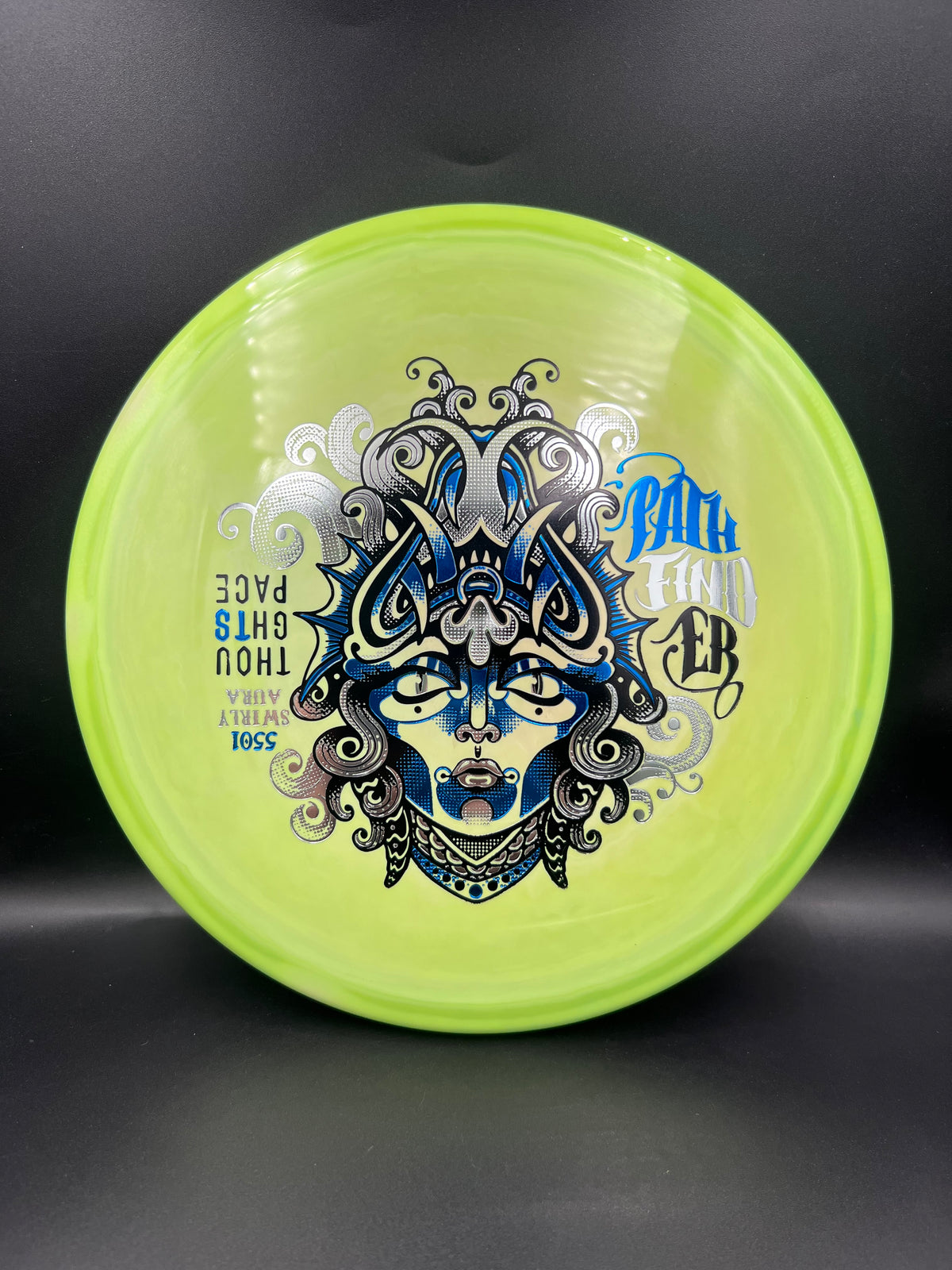 Thought Space 5501 Swirly Aura Pathfinder Light Green Blue Silver - 176g