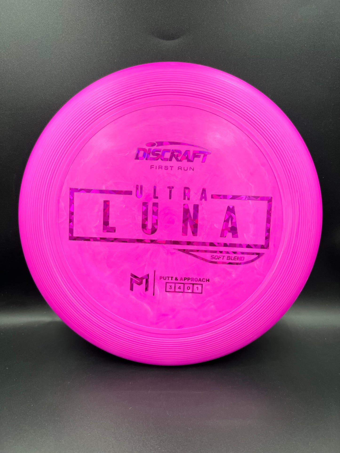 Discraft Paul McBeth First Run UltraLuna - Soft Putter Blend Pink Pink Shatter - 166g