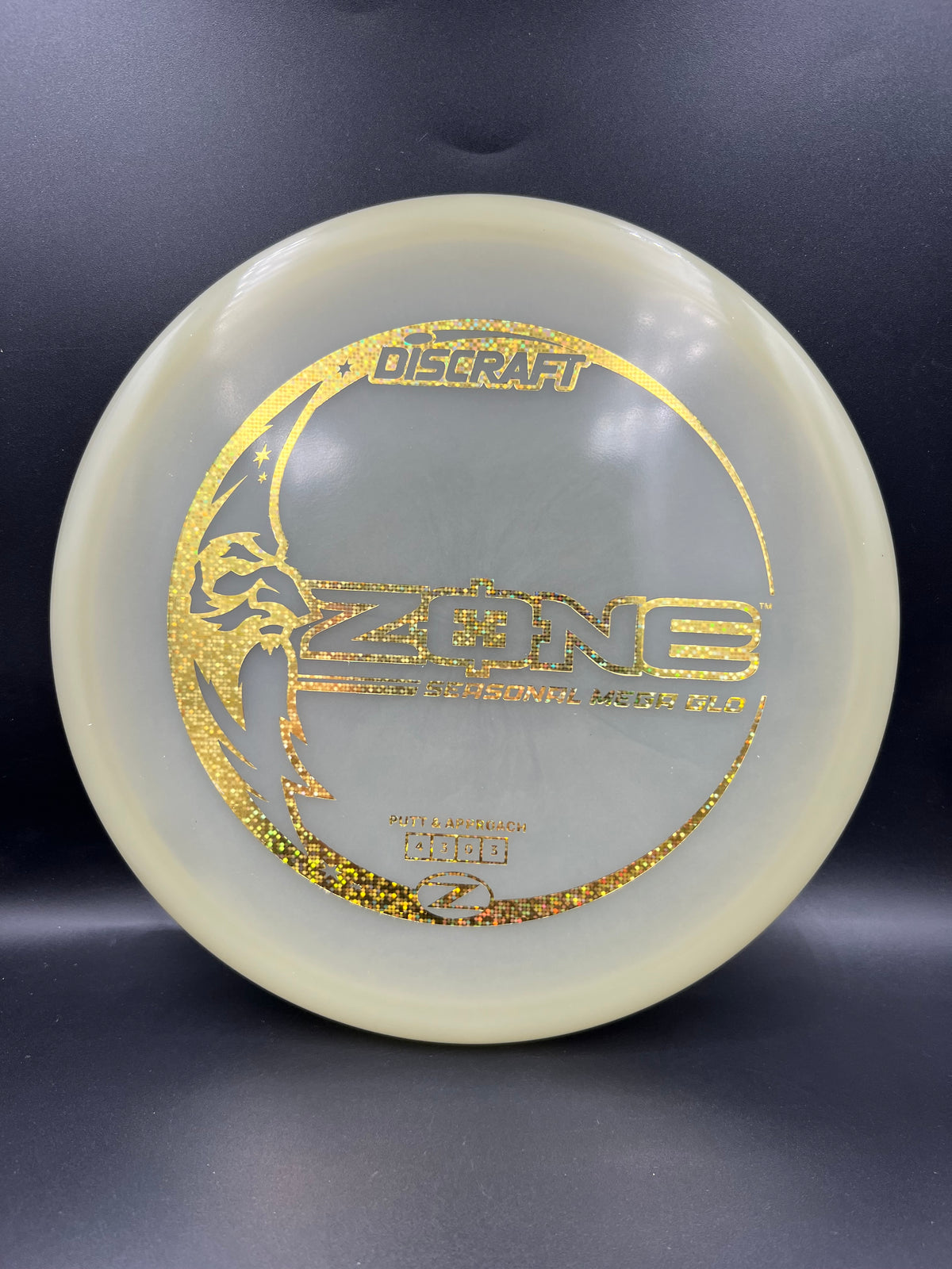 Discraft Mega Glo Zone Gold Glitter Stamp - 173g-174g