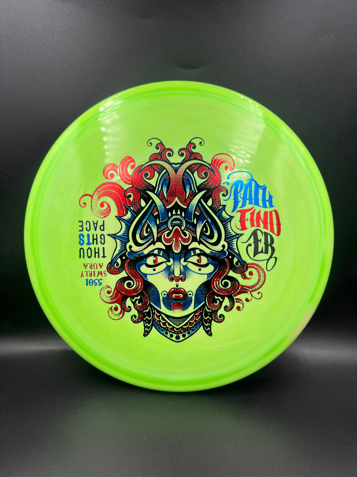 Thought Space 5501 Swirly Aura Pathfinder Green Blue Red - 176g