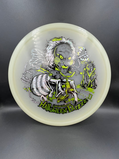 Discraft 2026 Mega Glo Halloween Buzzz Greenish Yellow Silver Squares - 175g-176g