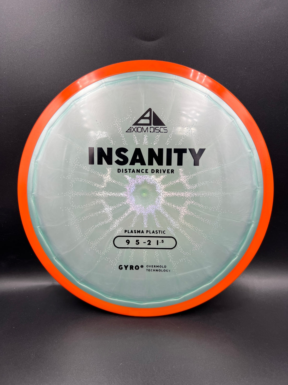Axiom Plasma Insanity Minty Gray Orange Rim - 159g