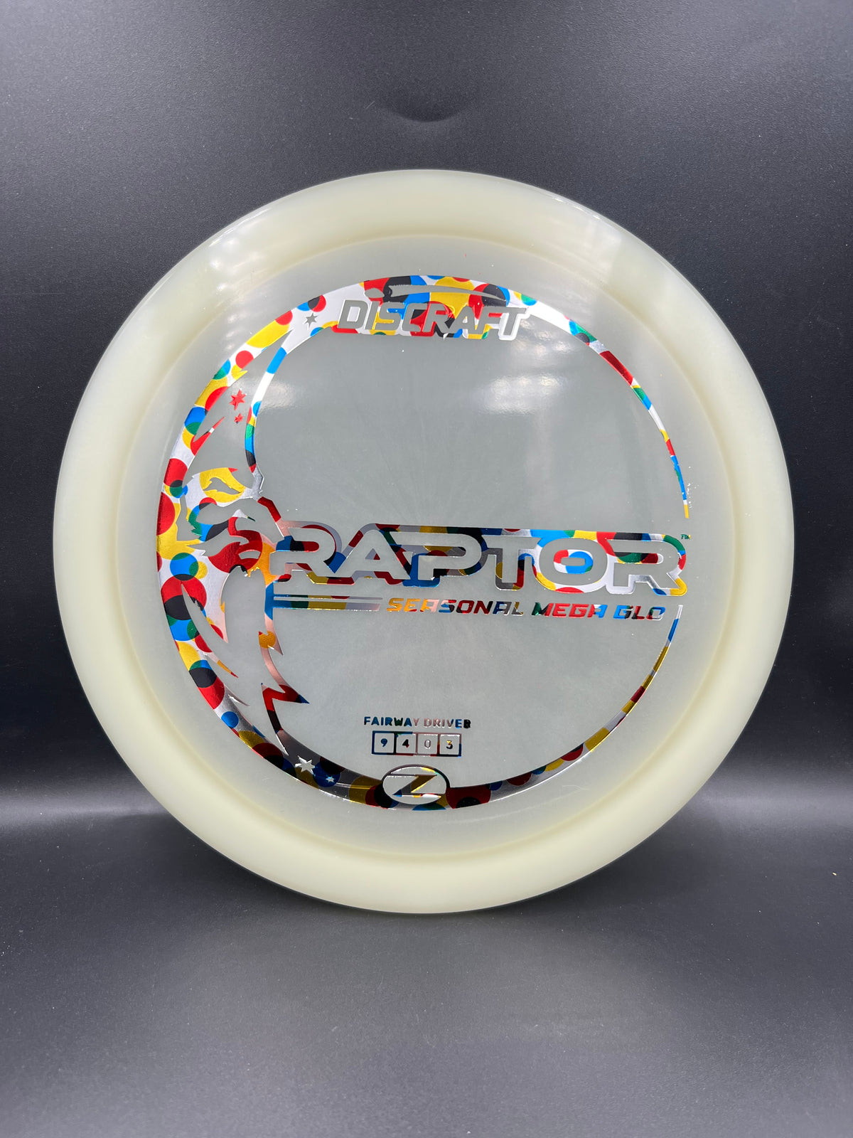 Discraft Mega Glo Raptor Wonderbread Stamp - 170g-172g