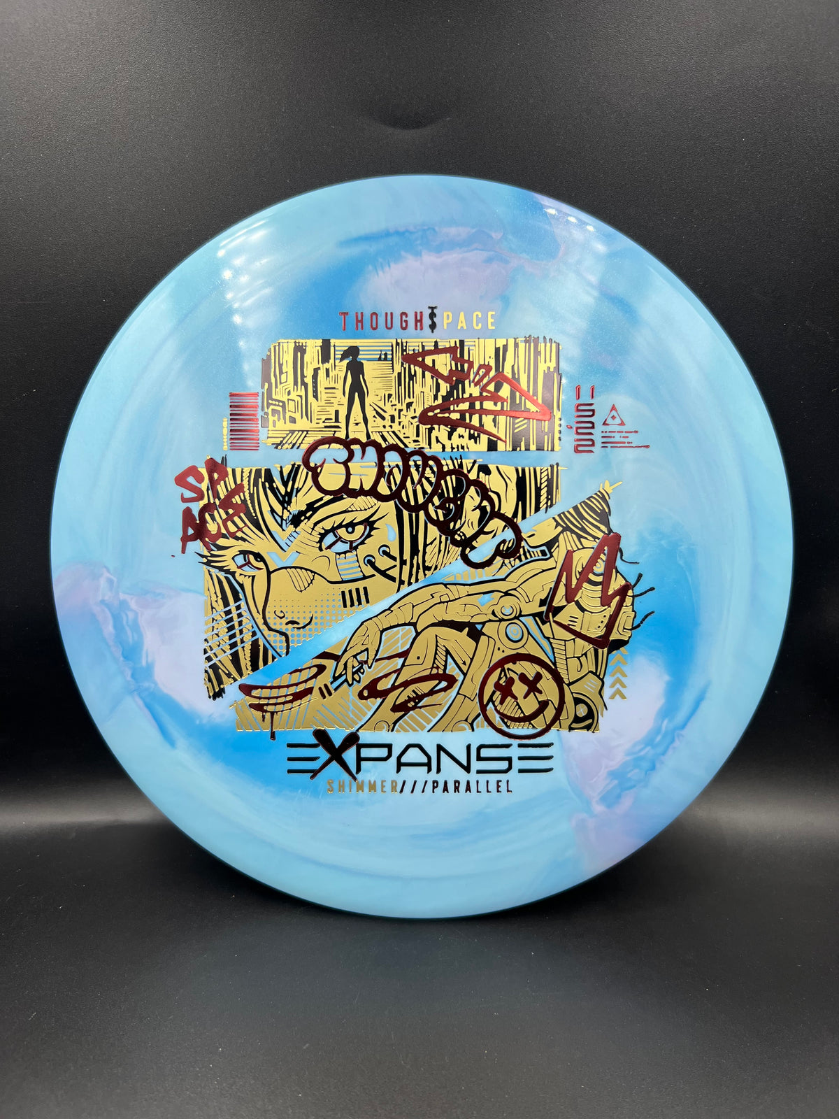 Thought Space Shimmer Parallel Expanse Sky Blue Maroon Gold - 168g