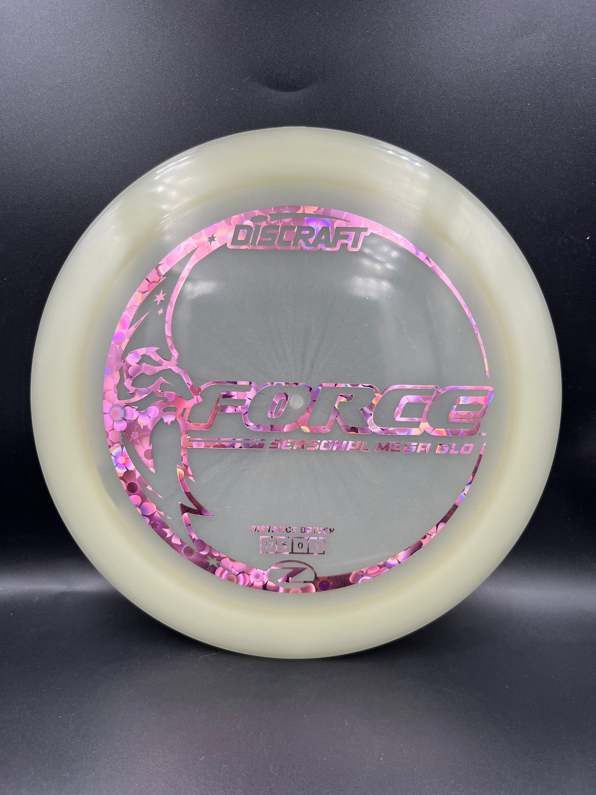 Discraft Mega Glo Force Pink Flowers Stamp - 173g-174g