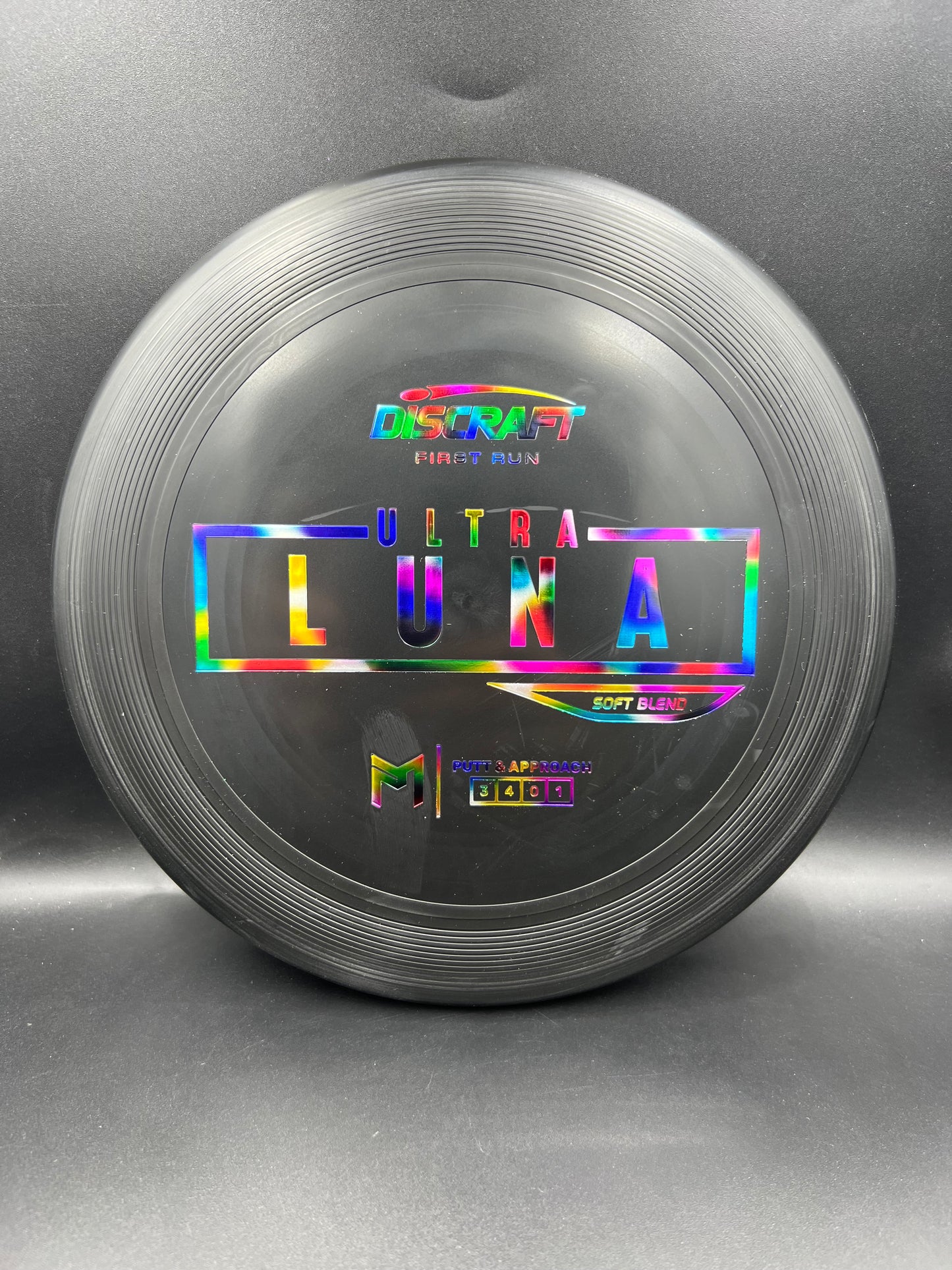Discraft Paul McBeth First Run UltraLuna - Soft Putter Blend Black Rainbow - 169g