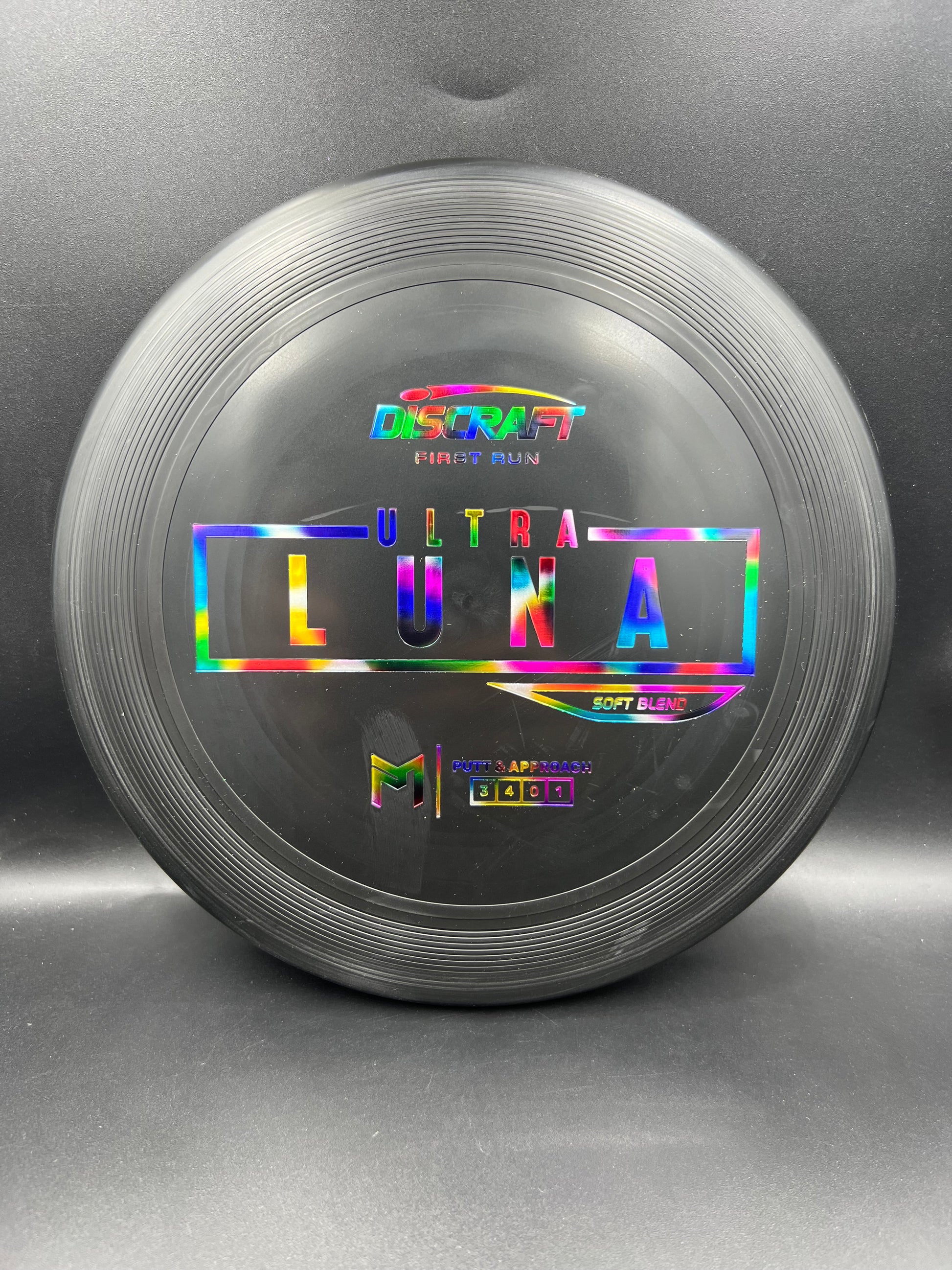 Discraft Paul McBeth First Run UltraLuna - Soft Putter Blend Black Rainbow - 169g