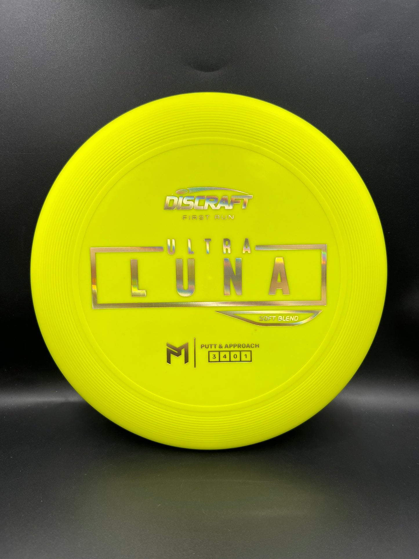 Discraft Paul McBeth First Run UltraLuna - Soft Putter Blend Yellow Reflective - 173g