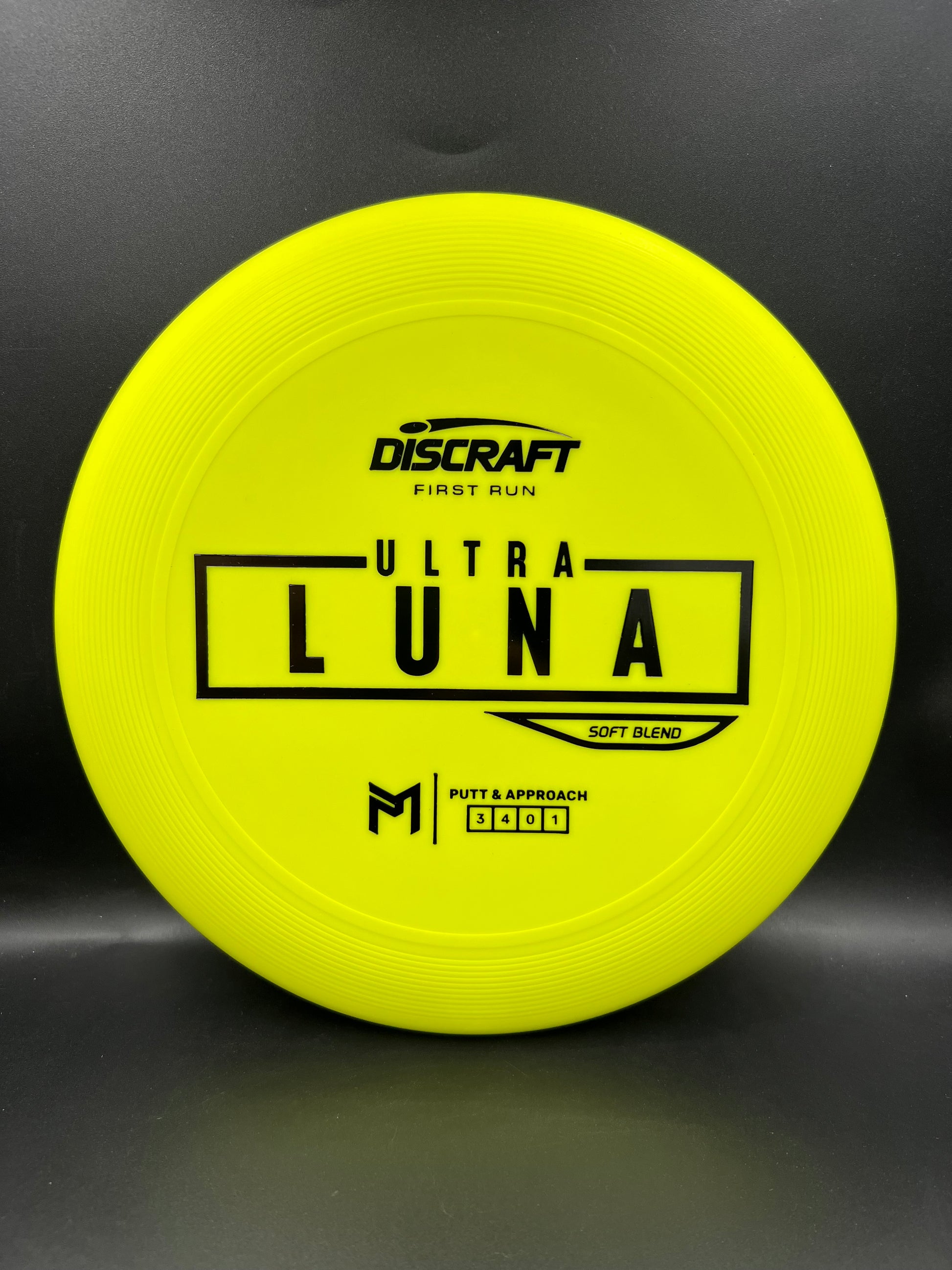Discraft Paul McBeth First Run UltraLuna - Soft Putter Blend Yellow Black - 168g