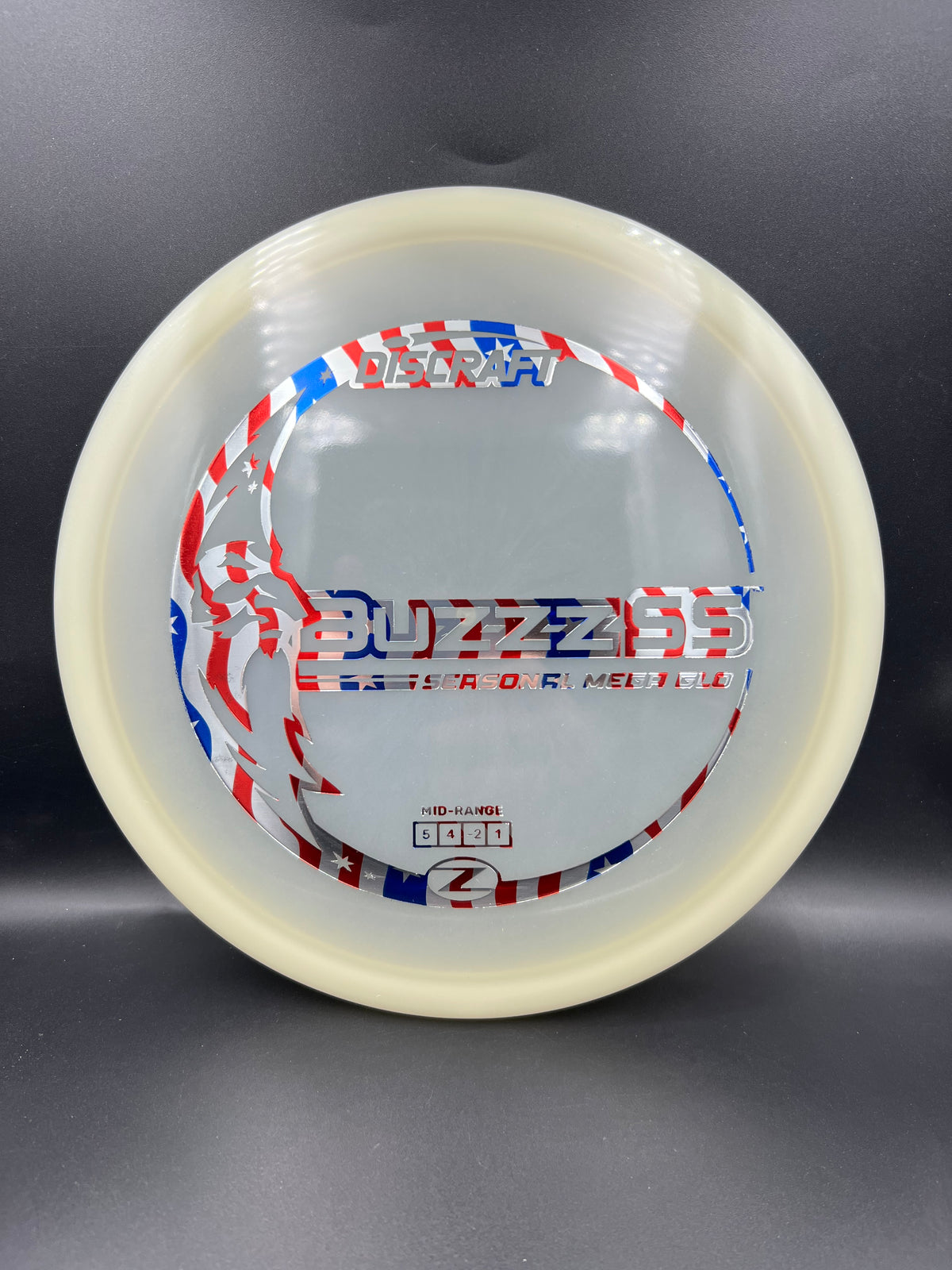 Discraft Mega Glo Buzzz SS Flag Stamp - 177g+