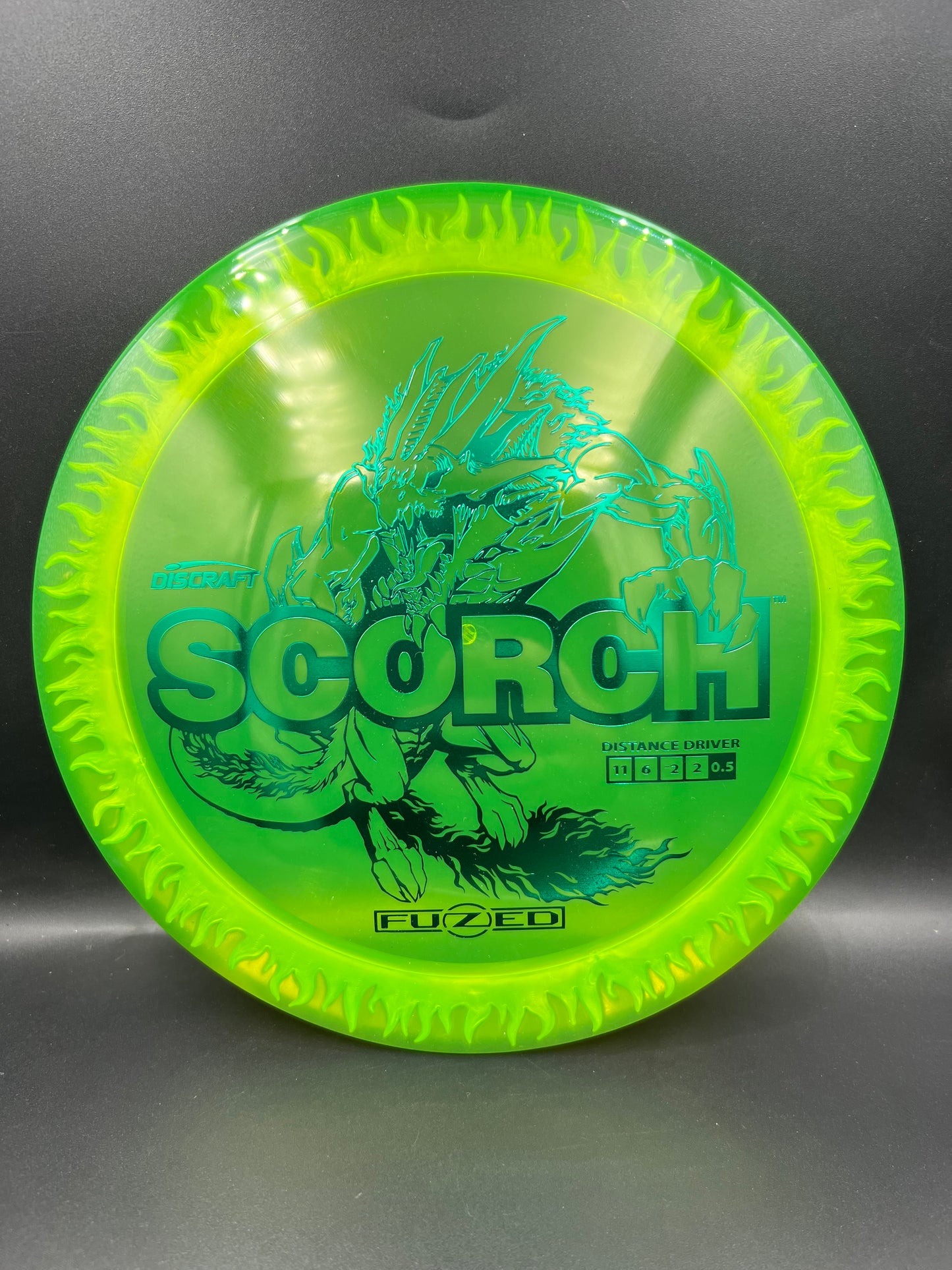 Discraft Fuzed Scorch Yellow Green Gray Back Flame Teal - 173g-174g