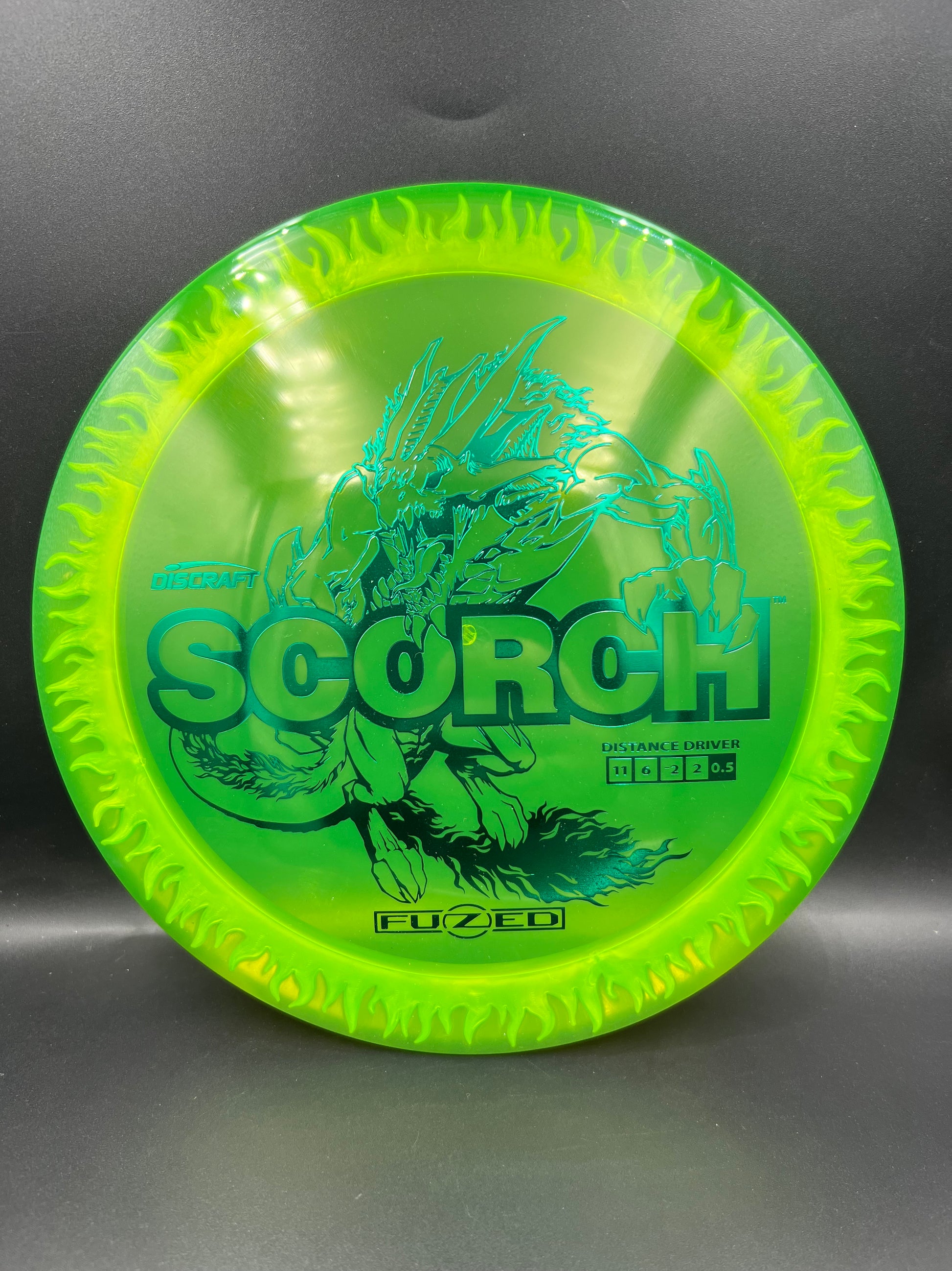 Discraft Fuzed Scorch Yellow Green Gray Back Flame Teal - 173g-174g