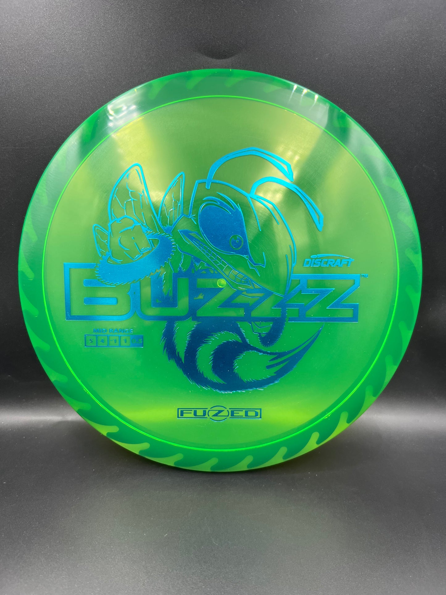 Discraft Fuzed Line Buzzz Green Black Back Flame Blue Stamp - 175g-176g