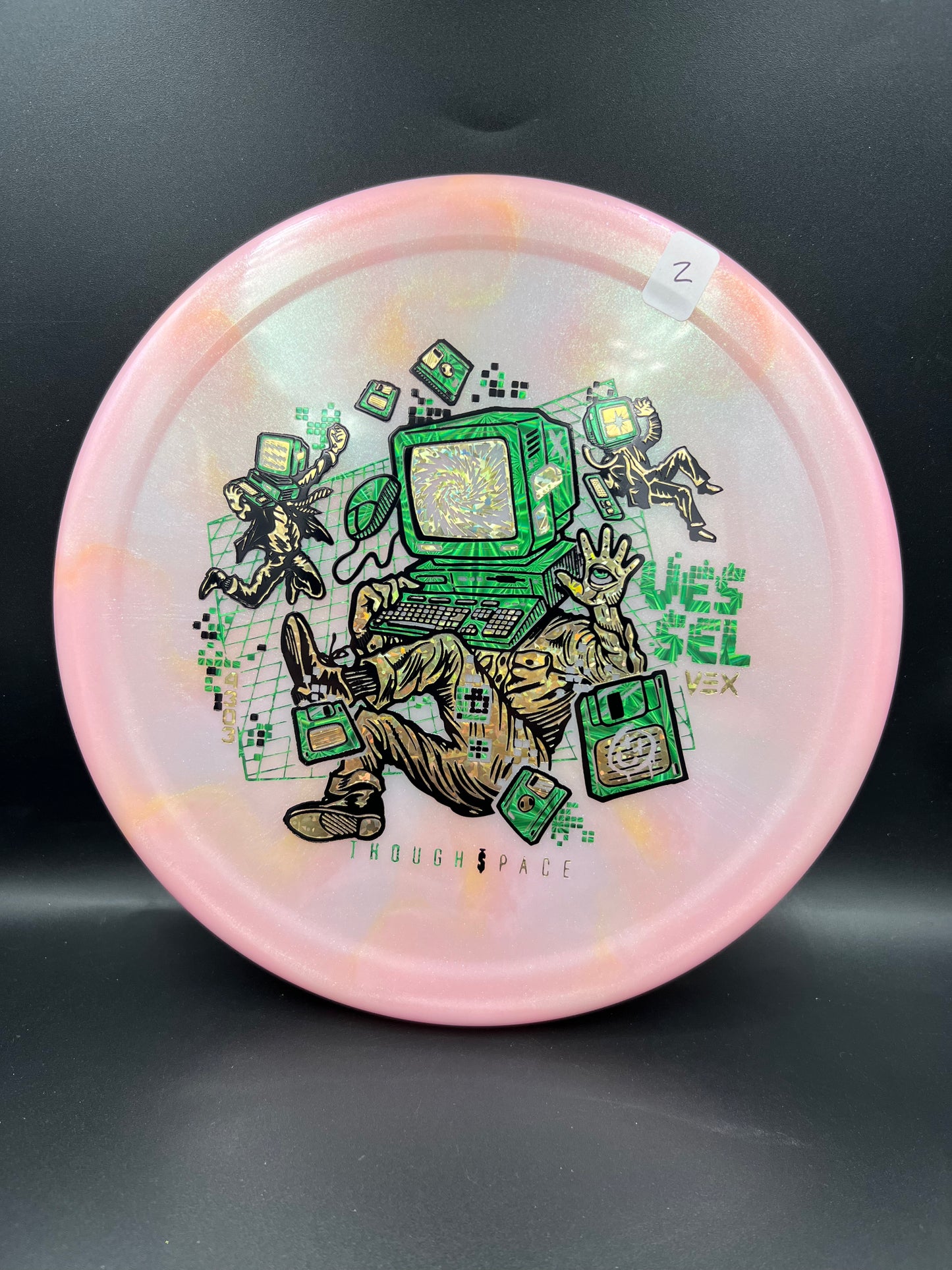 Thought Space Vex Vessel Light Pink Green Gold (2) - 172g