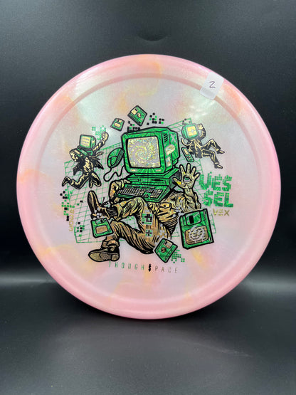 Thought Space Vex Vessel Light Pink Green Gold (2) - 172g