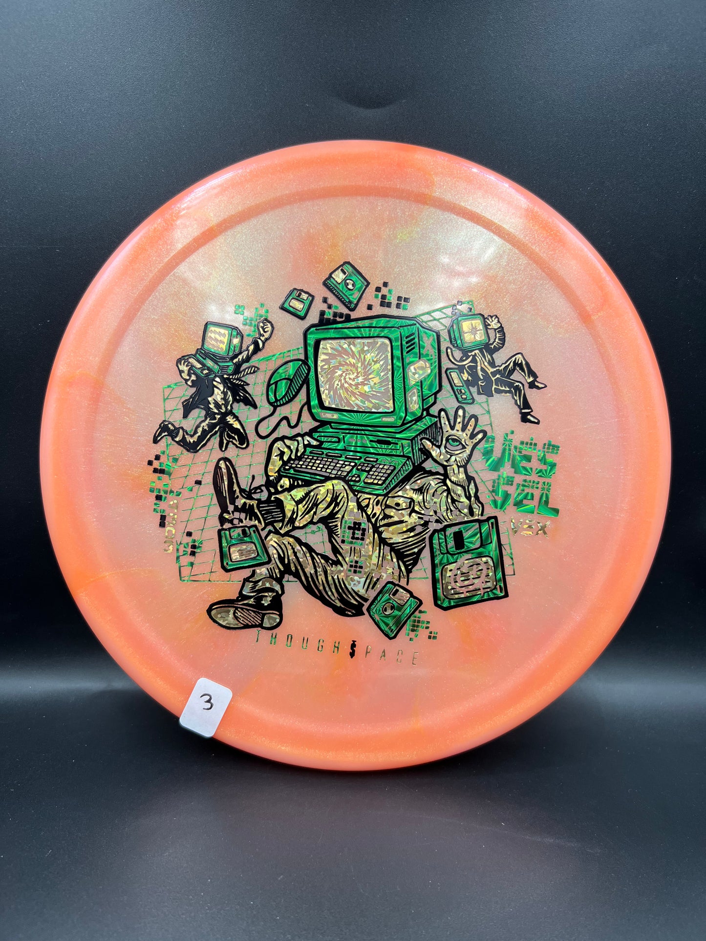 Thought Space Vex Vessel Peachy Orange Green Gold (3) - 171g