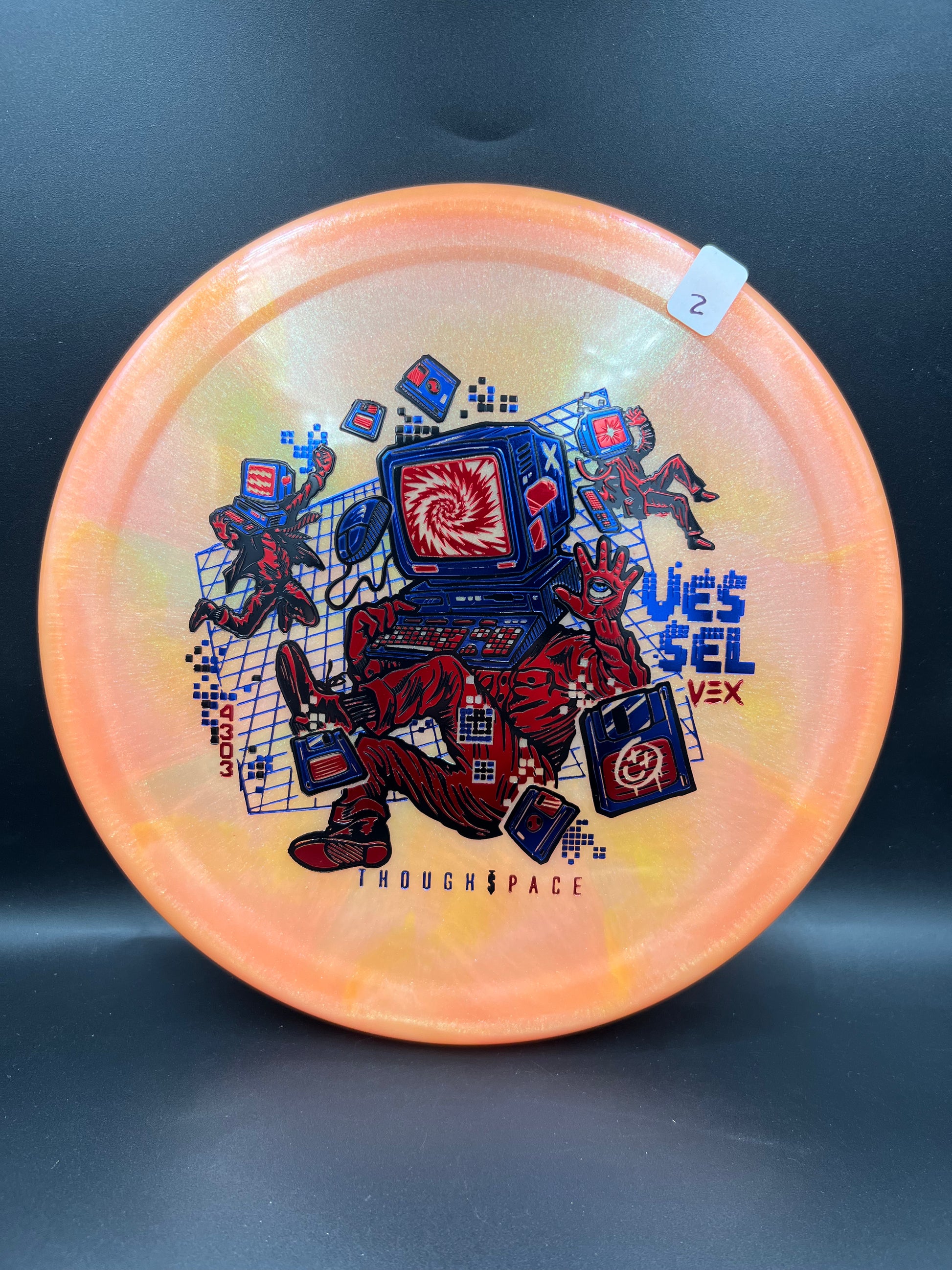 Thought Space Vex Vessel Peachy Orange Blue Red (2) - 172g
