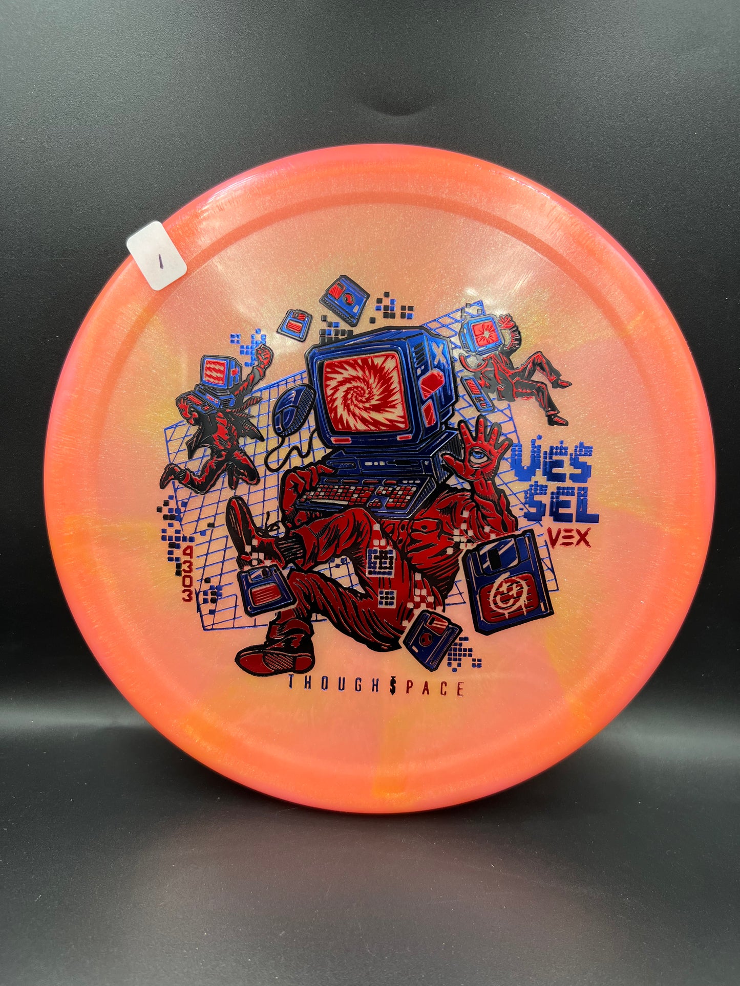Thought Space Vex Vessel Peachy Orange Blue Red (1) - 172g