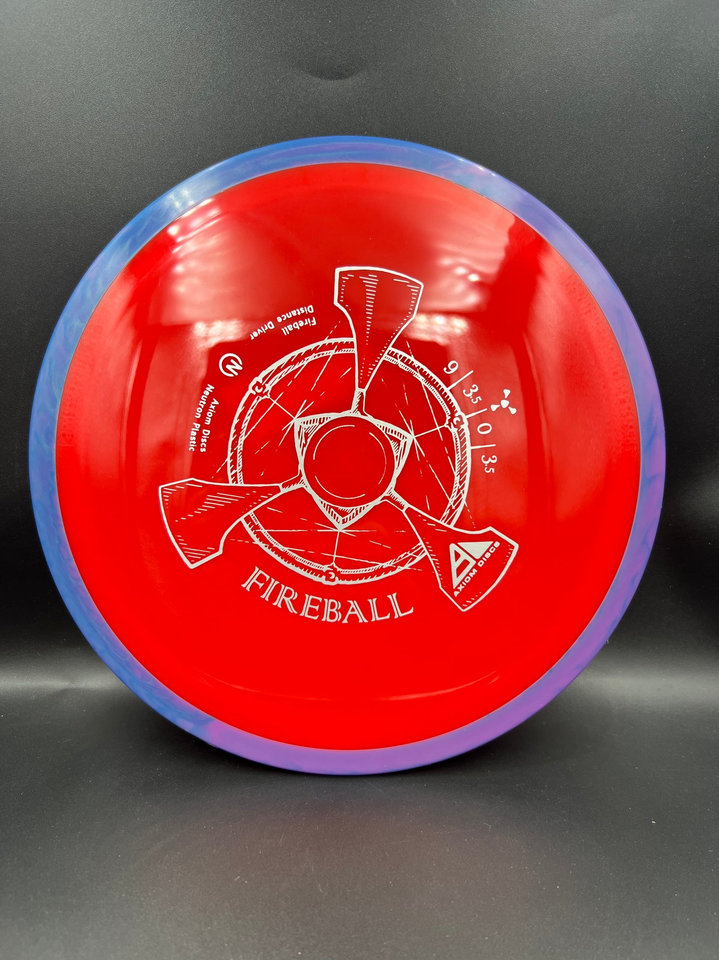 Axiom Neutron Fireball Blue Purple Rim Red - Silver Stamp - 172g