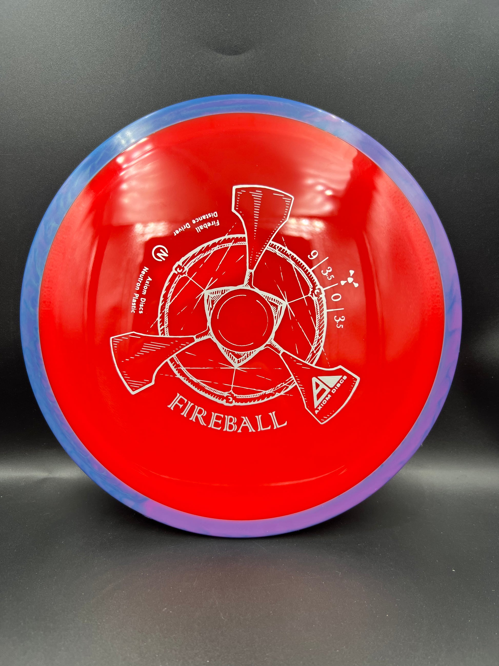 Axiom Neutron Fireball Blue Purple Rim Red - Silver Stamp - 172g