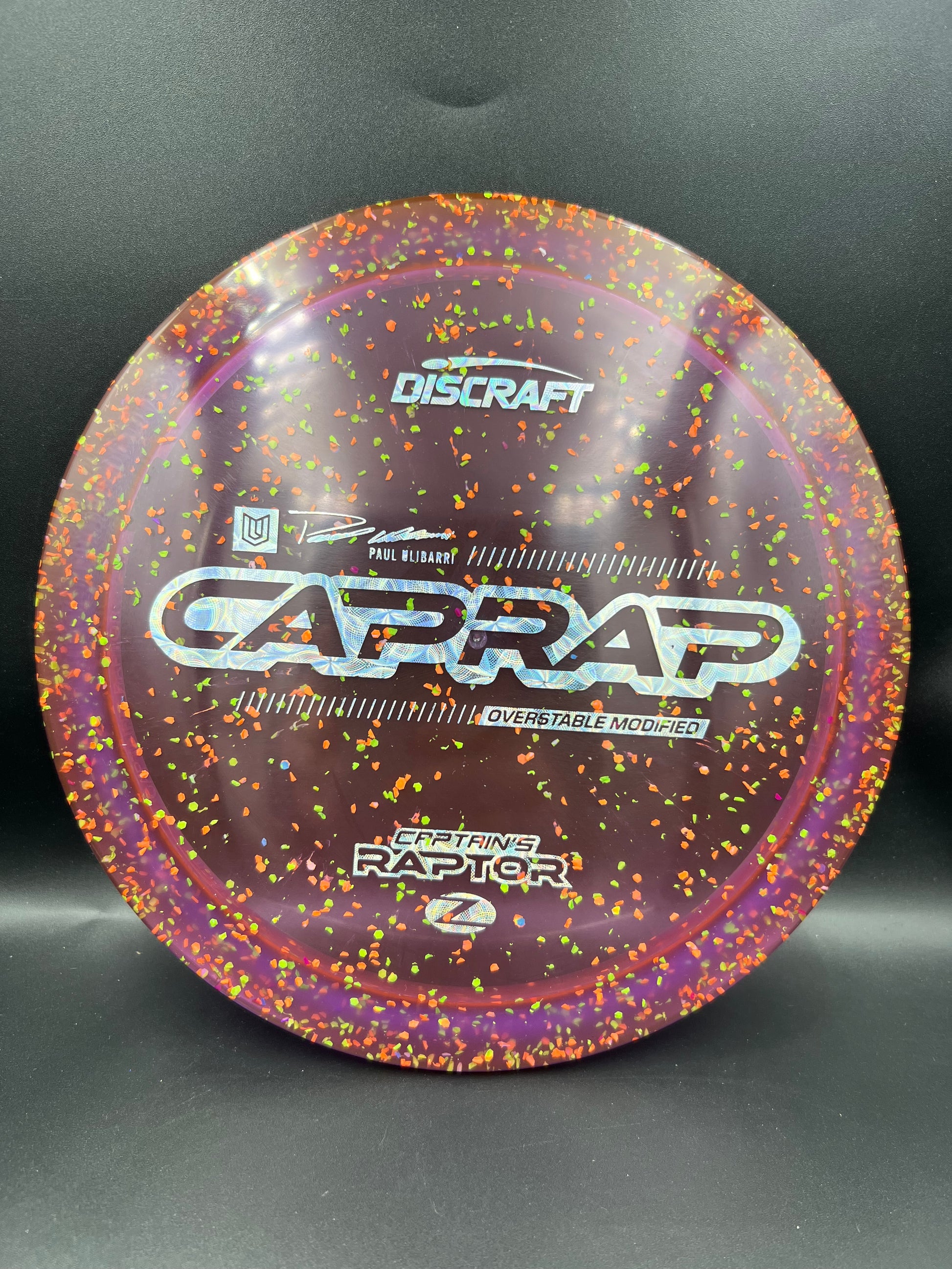 Discraft 2026 Paul Ulibarri Z Confetti Captain’s Raptor Purple Silver Stamp - 173-174g