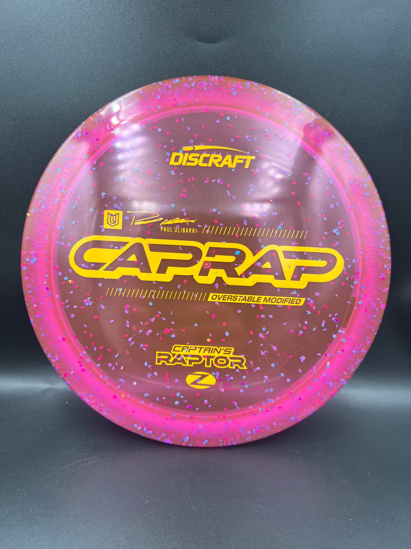Discraft 2026 Paul Ulibarri Z Confetti Captain’s Raptor Pink Yellow Stamp - 173-174g