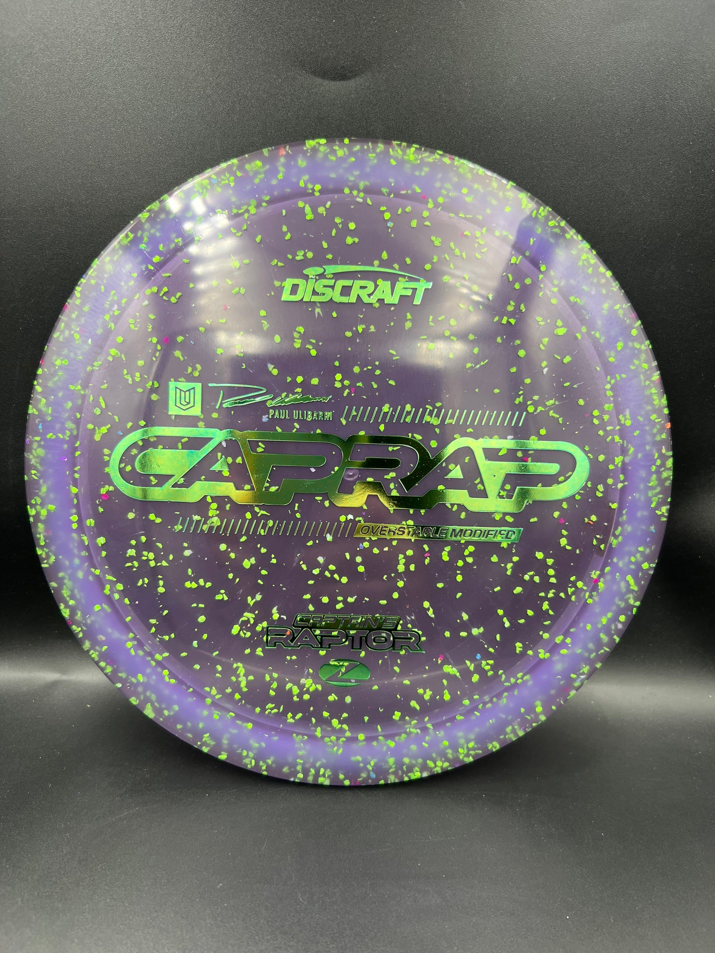 Discraft 2026 Paul Ulibarri Z Confetti Captain’s Raptor Blue Purple Green Gold Stamp - 173-174g
