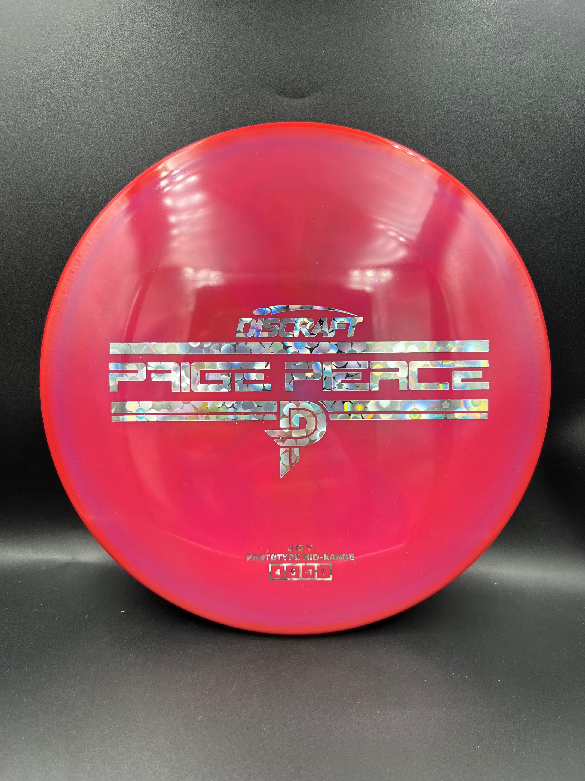 Discraft Prototype Paige Pierce ESP Joy Red Silver Flower Stamp - 174g