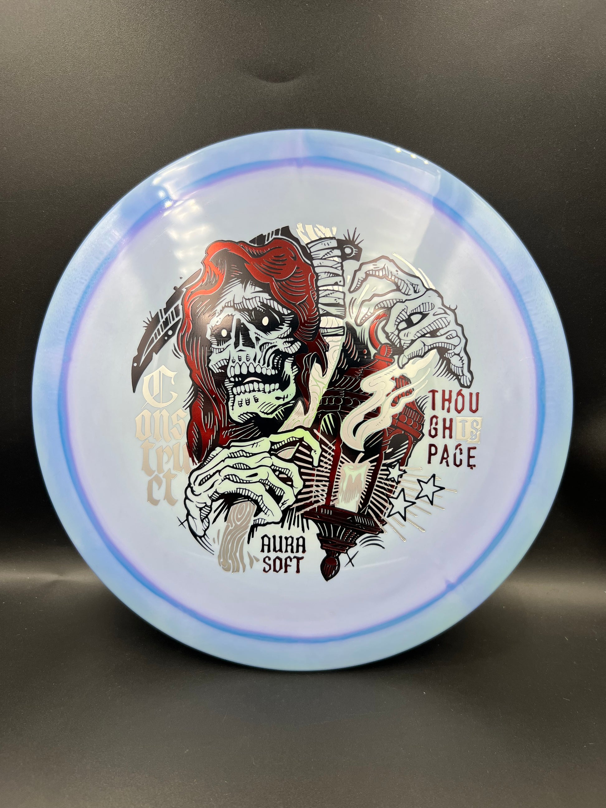 Thought Space Aura Soft Construct Blue Light Purple Red Silver Stamp - 173g