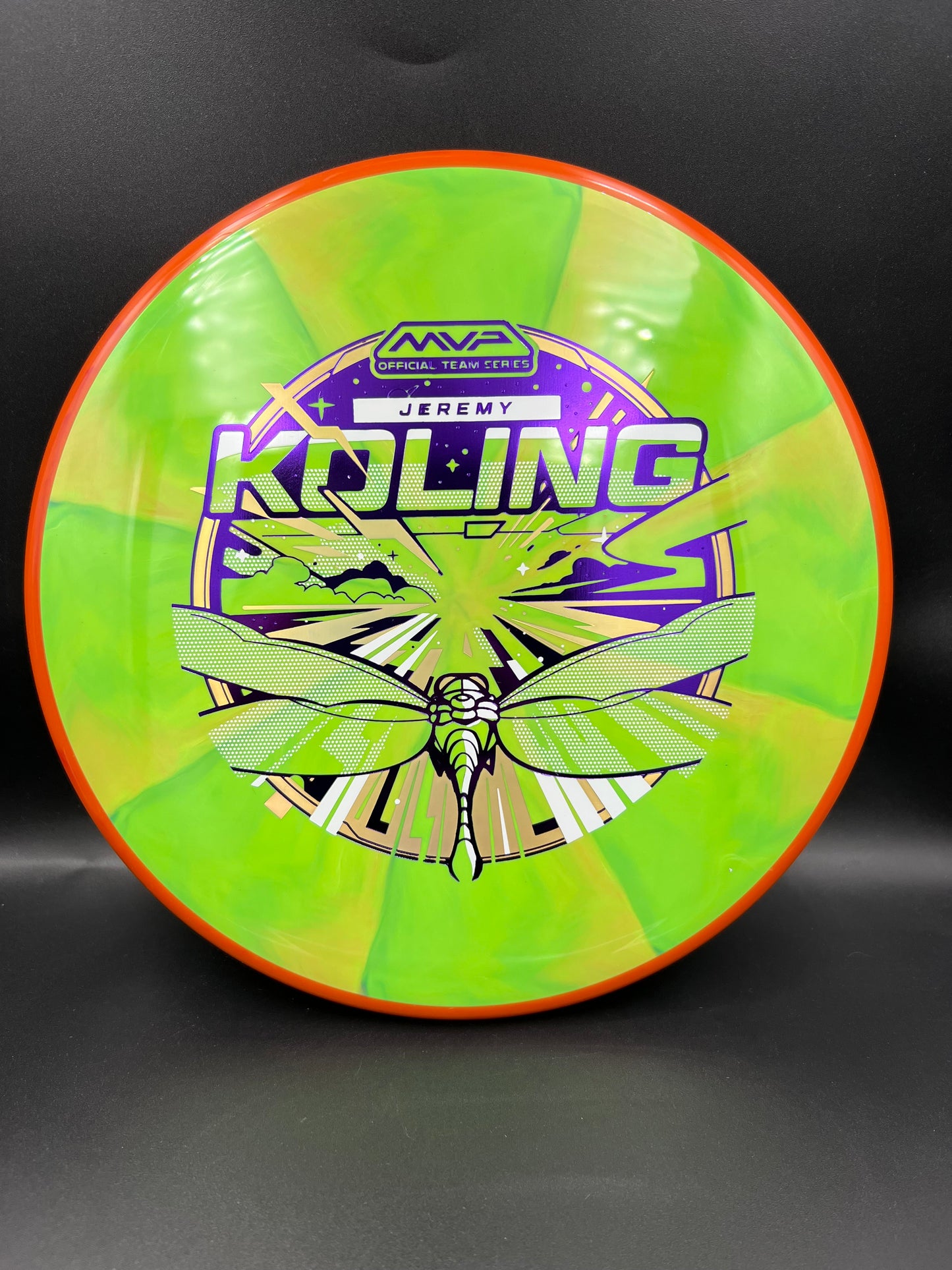 Axiom 2026 Team Series Jeremy Koling Cosmic Neutron Tempo Dark Orange Rim Green Peach Plate - 174g