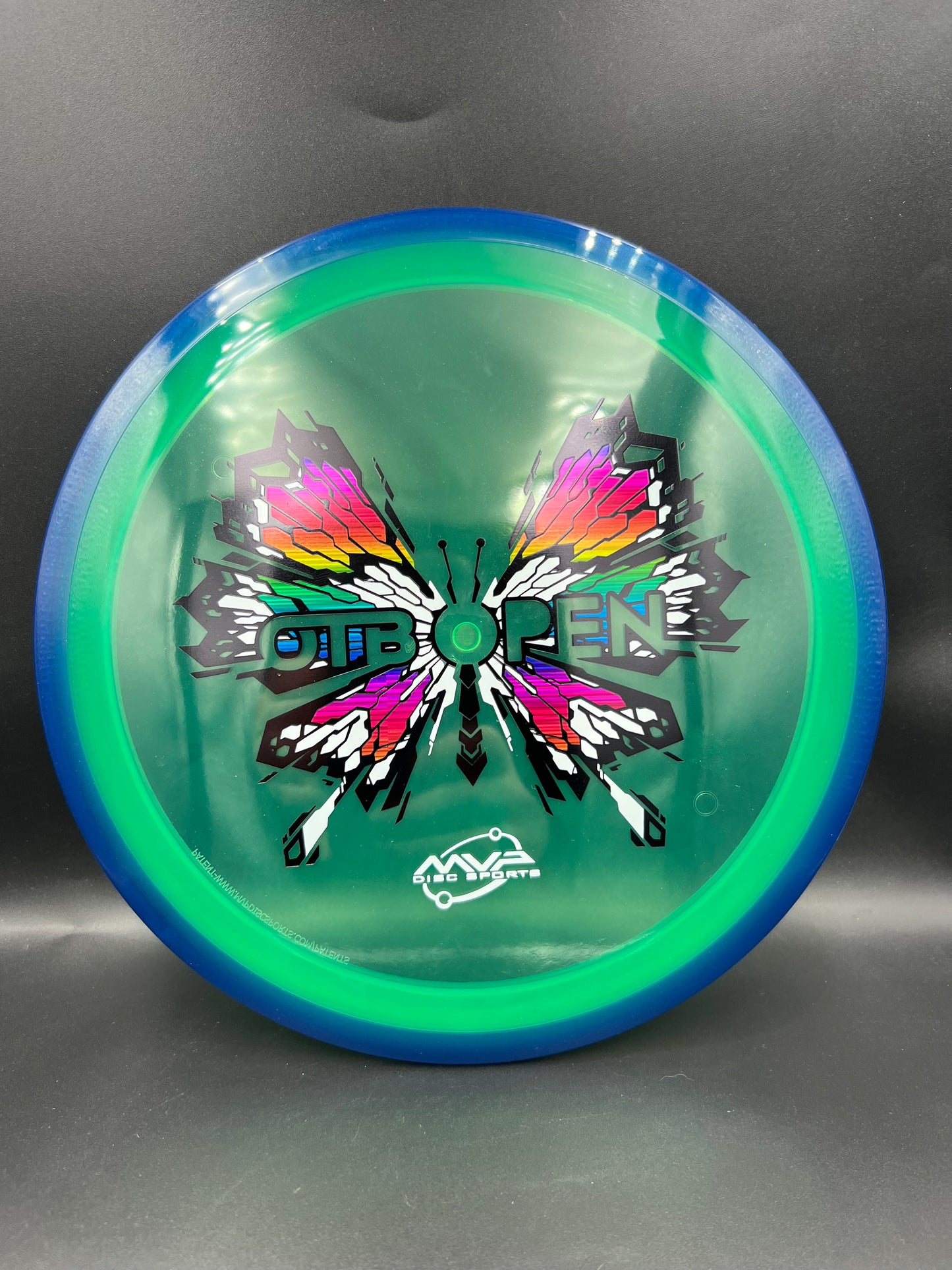 2026 OTB Axiom Prism Proton Soft Insanity Blue Rim Green Plate - 158g