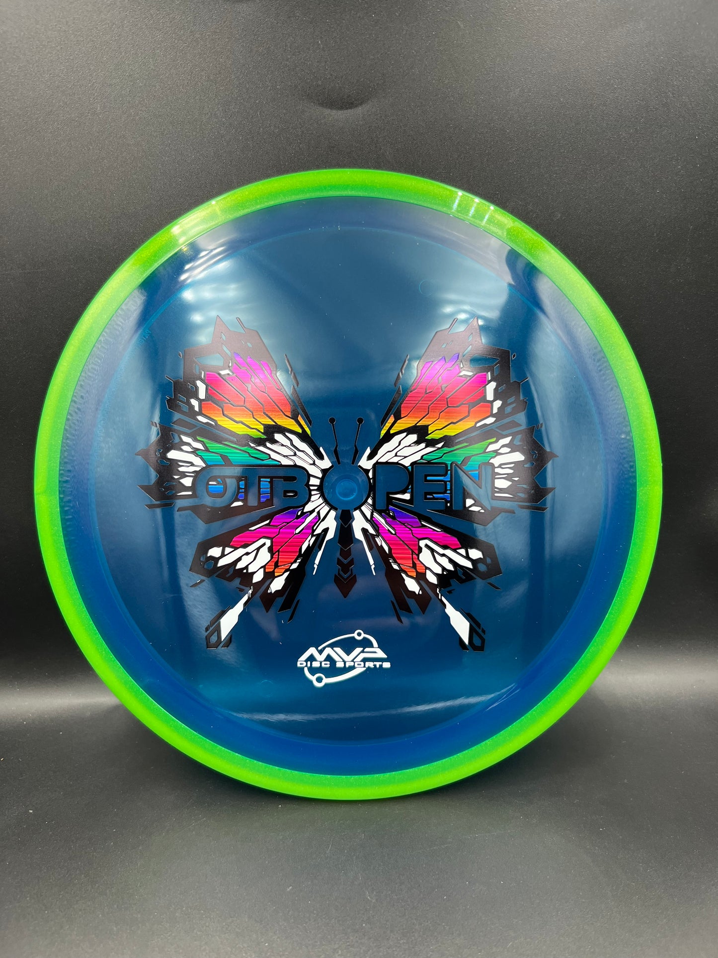 2026 OTB Axiom Prism Proton Soft Insanity Green Rim Blue Plate - 158g