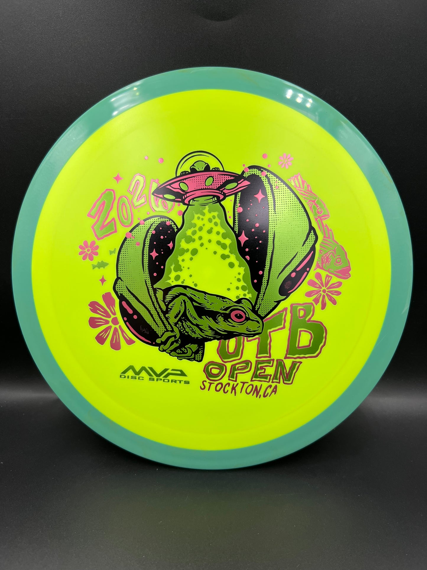 2026 OTB Axiom Fission Delirium Green Blue Rim Yellow Plate - 174g