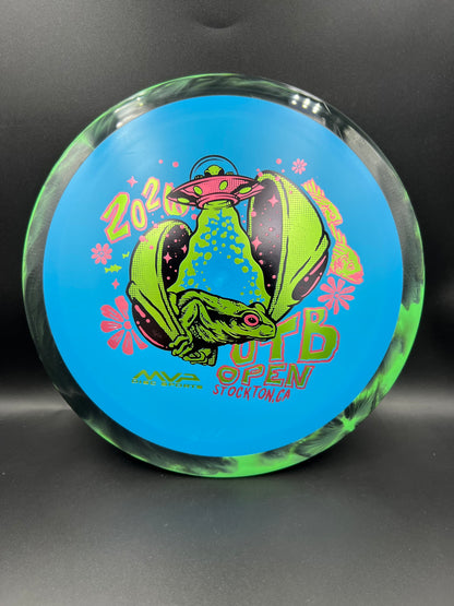 2026 OTB Axiom Fission Delirium Green Black Rim Blue Plate - 174g