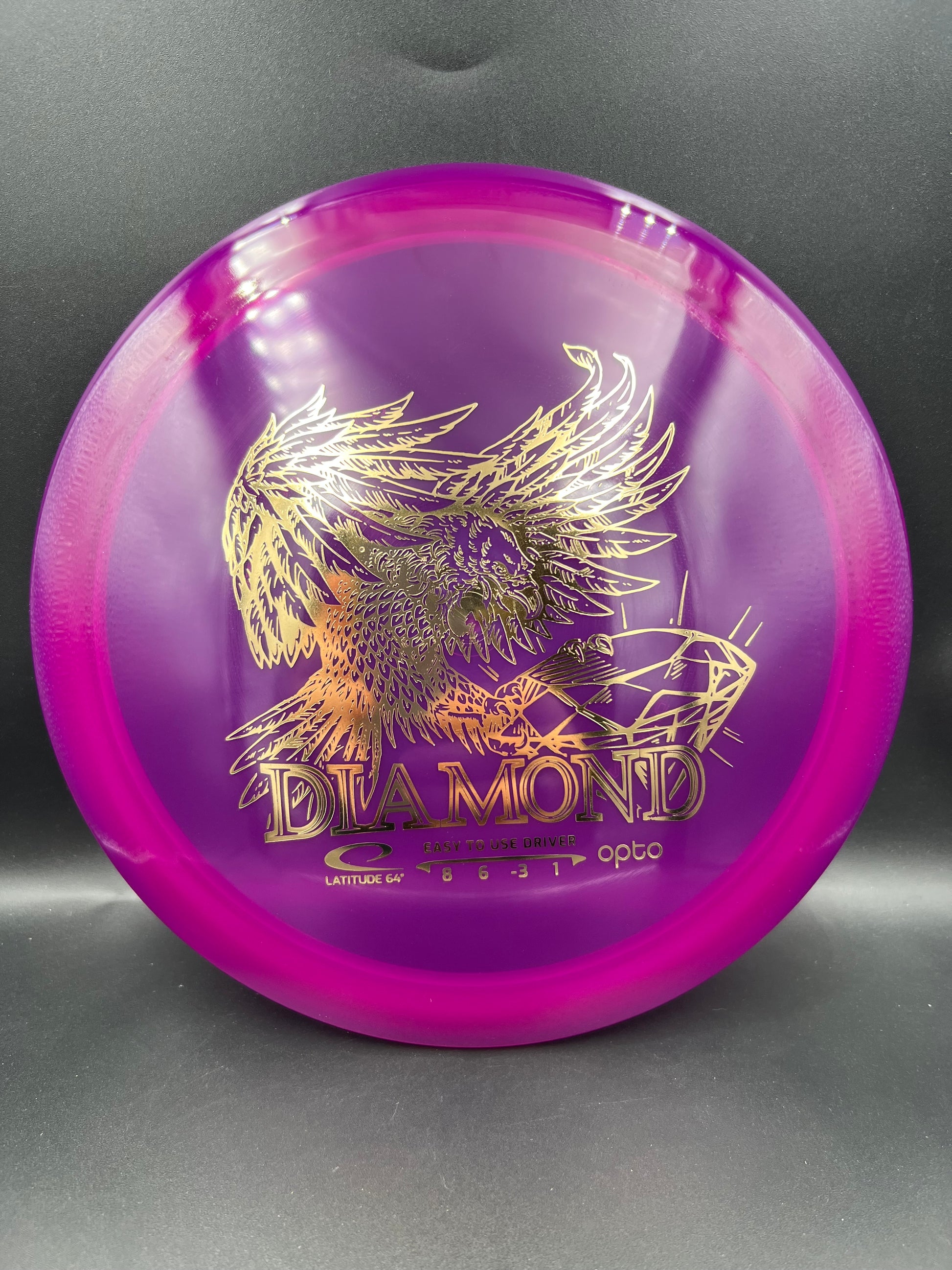 Lat64 Opto Diamond Pinkish Purple Gold Stamp - 158g