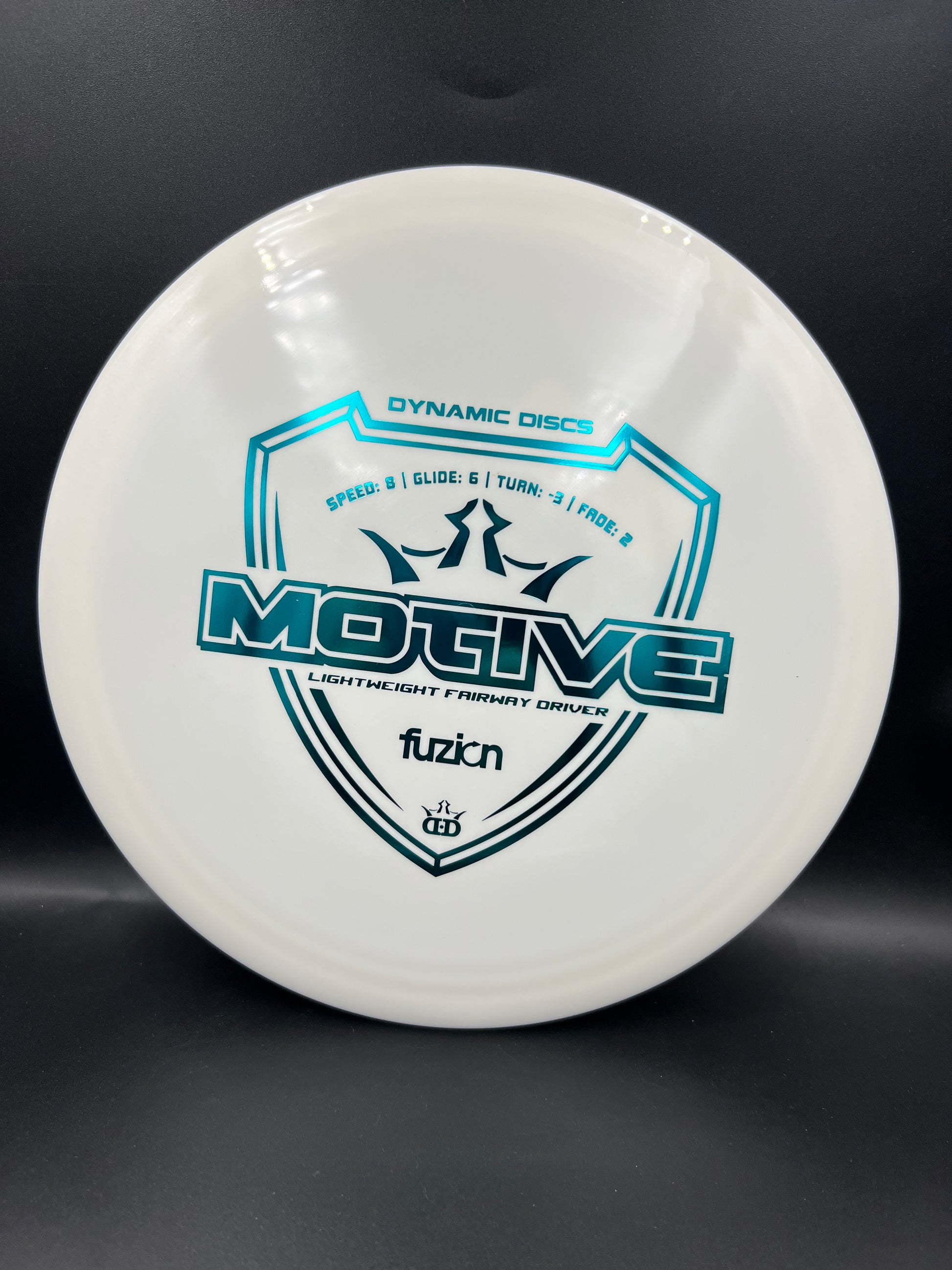 Dynamic Discs Fuzion Motive White Teal Stamp - 148g