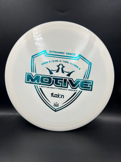 Dynamic Discs Fuzion Motive White Teal Stamp - 148g