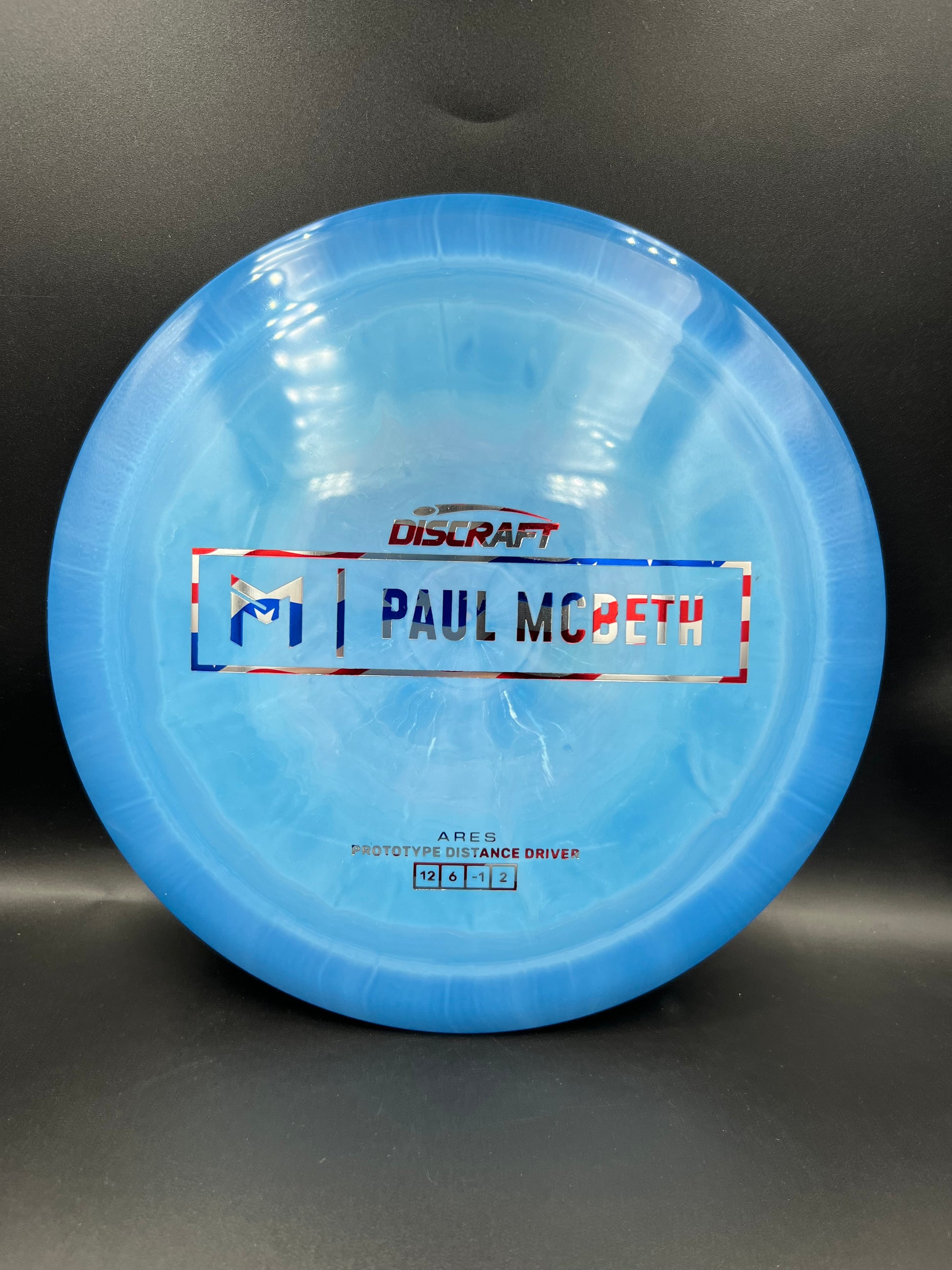 Discraft Paul McBeth Prototype Ares Blue Flag Stamp - 174g