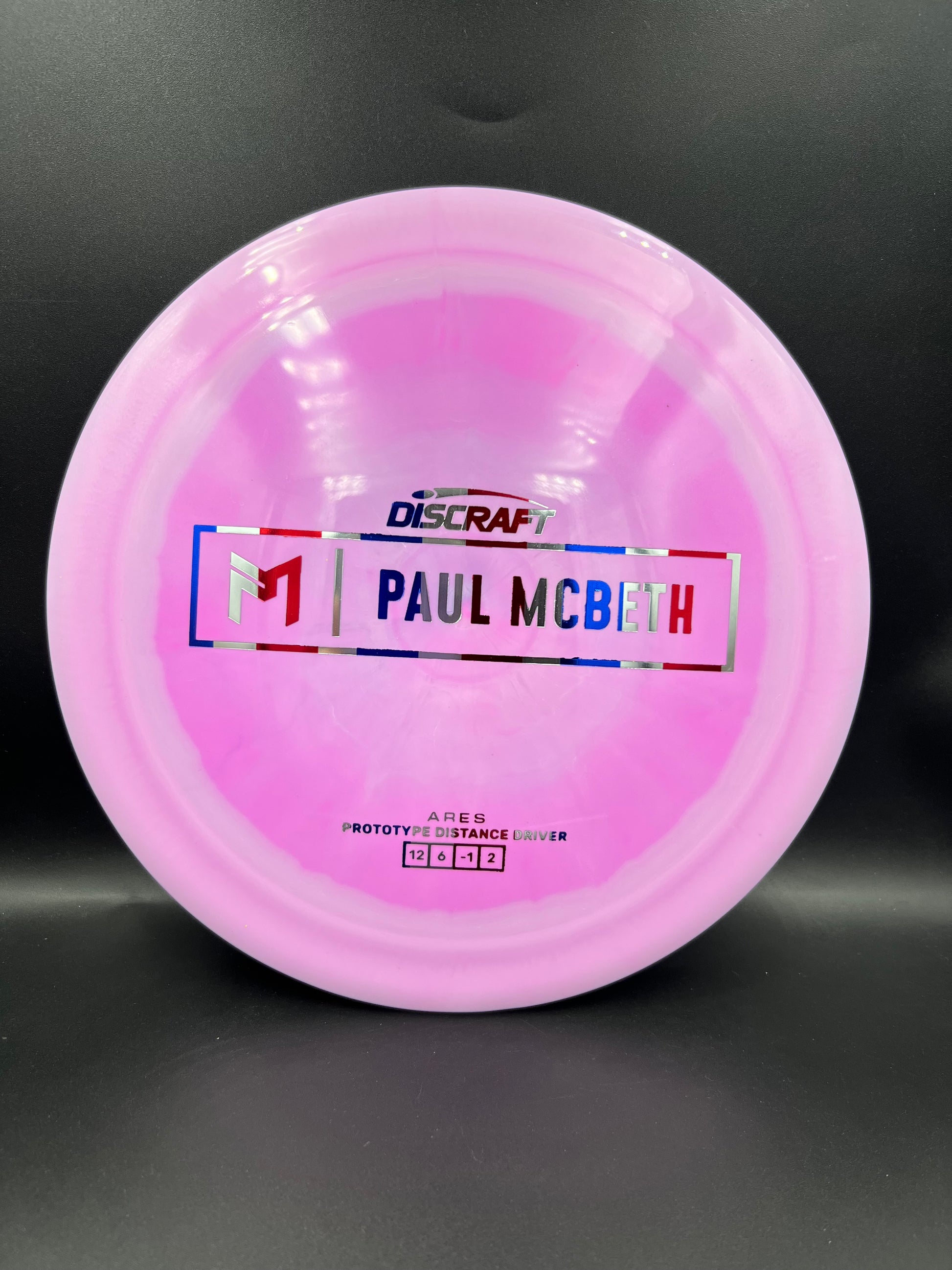 Discraft Paul McBeth Prototype Ares Pink Flag Stamp - 169g