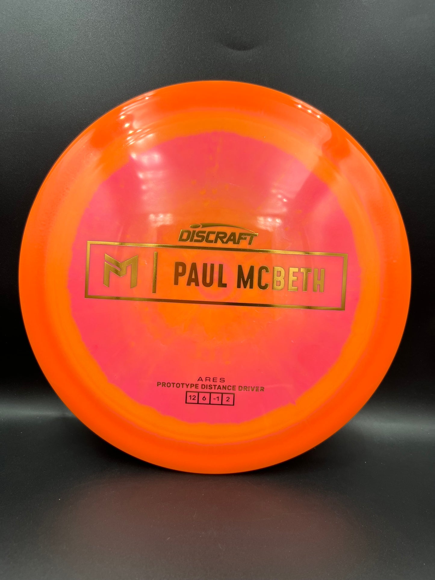 Discraft Paul McBeth Prototype Ares Orange Pink Orange Stamp - 174g